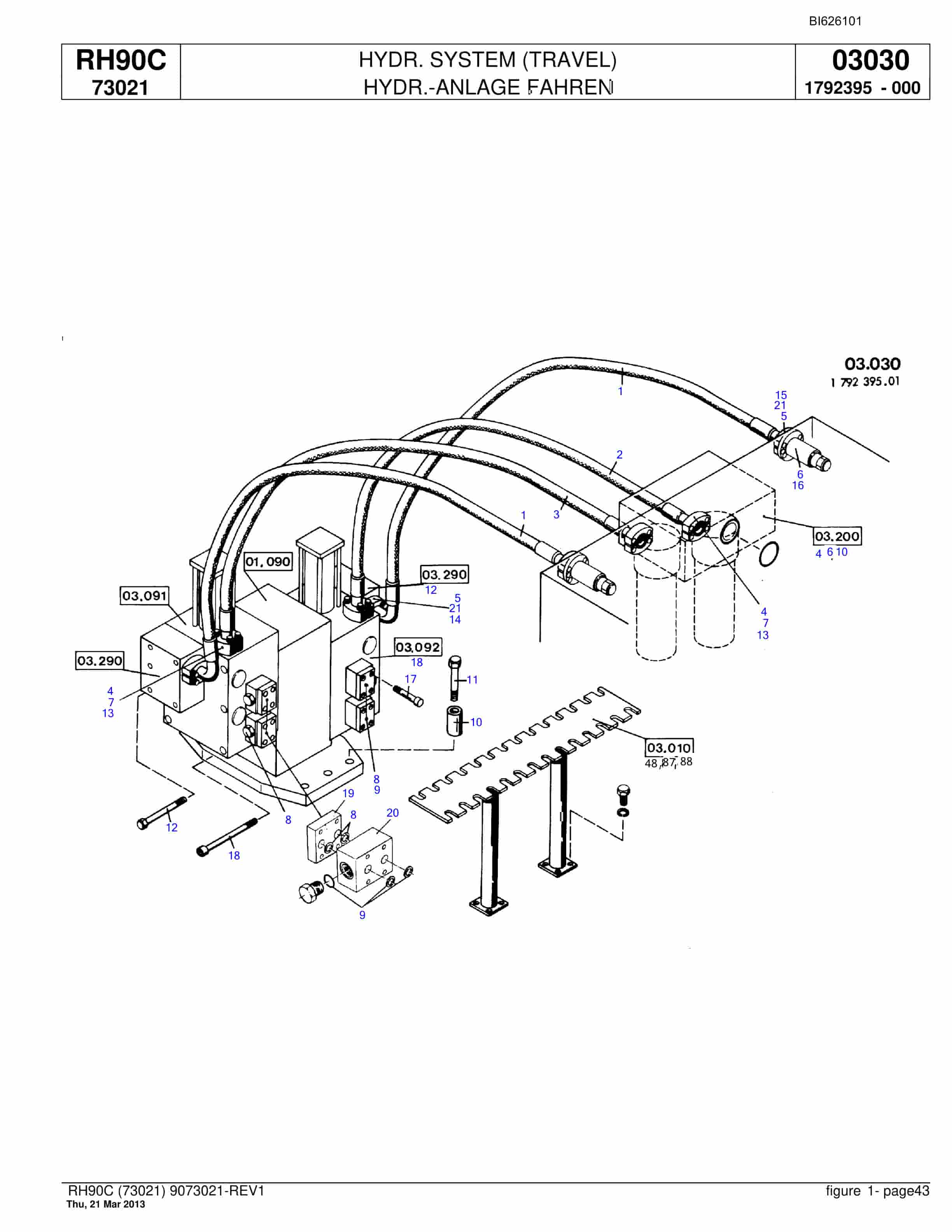 Bucyrus RH90C Hydraulic Excavator Parts Catalog BI626101-2