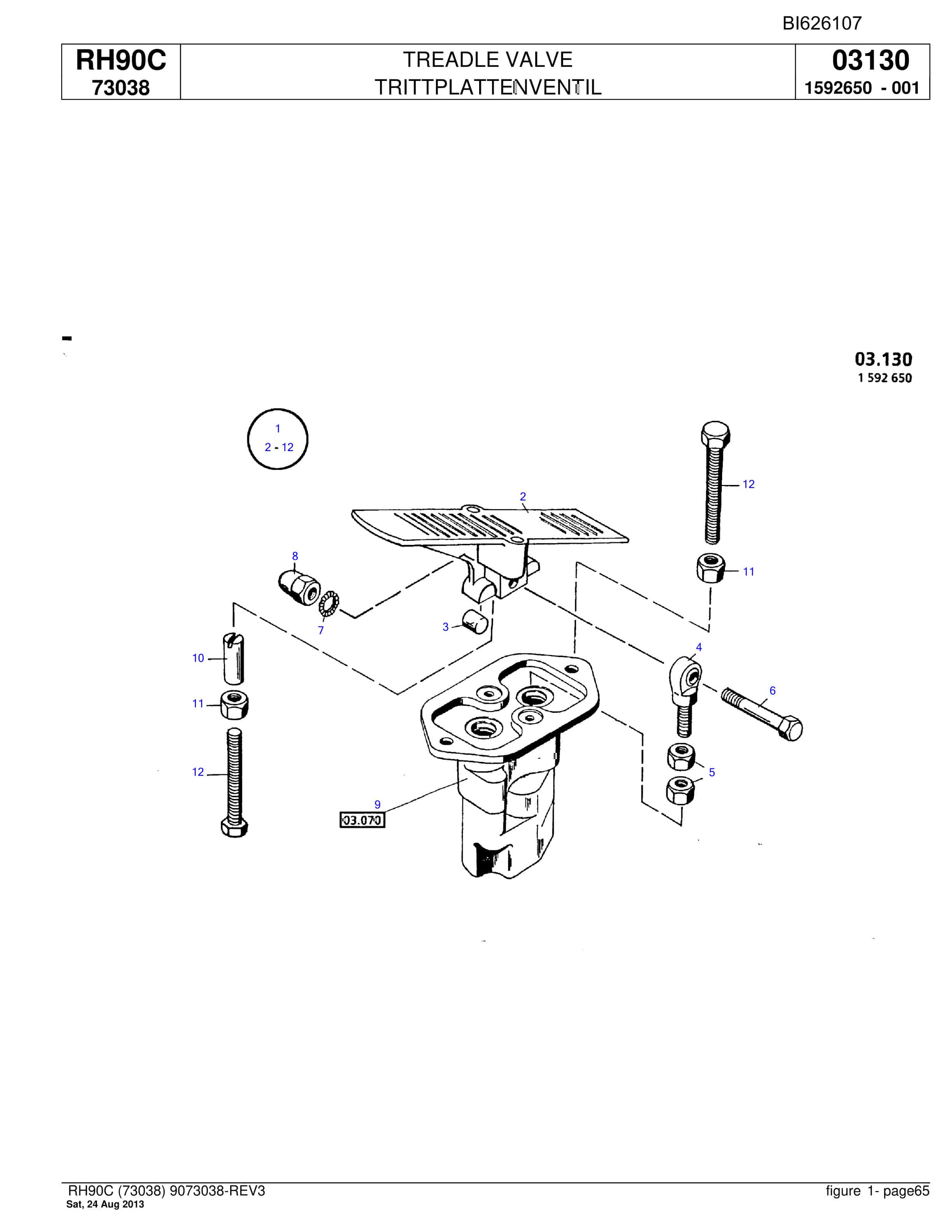 Bucyrus RH90C Hydraulic Excavator Parts Catalog BI626107-4