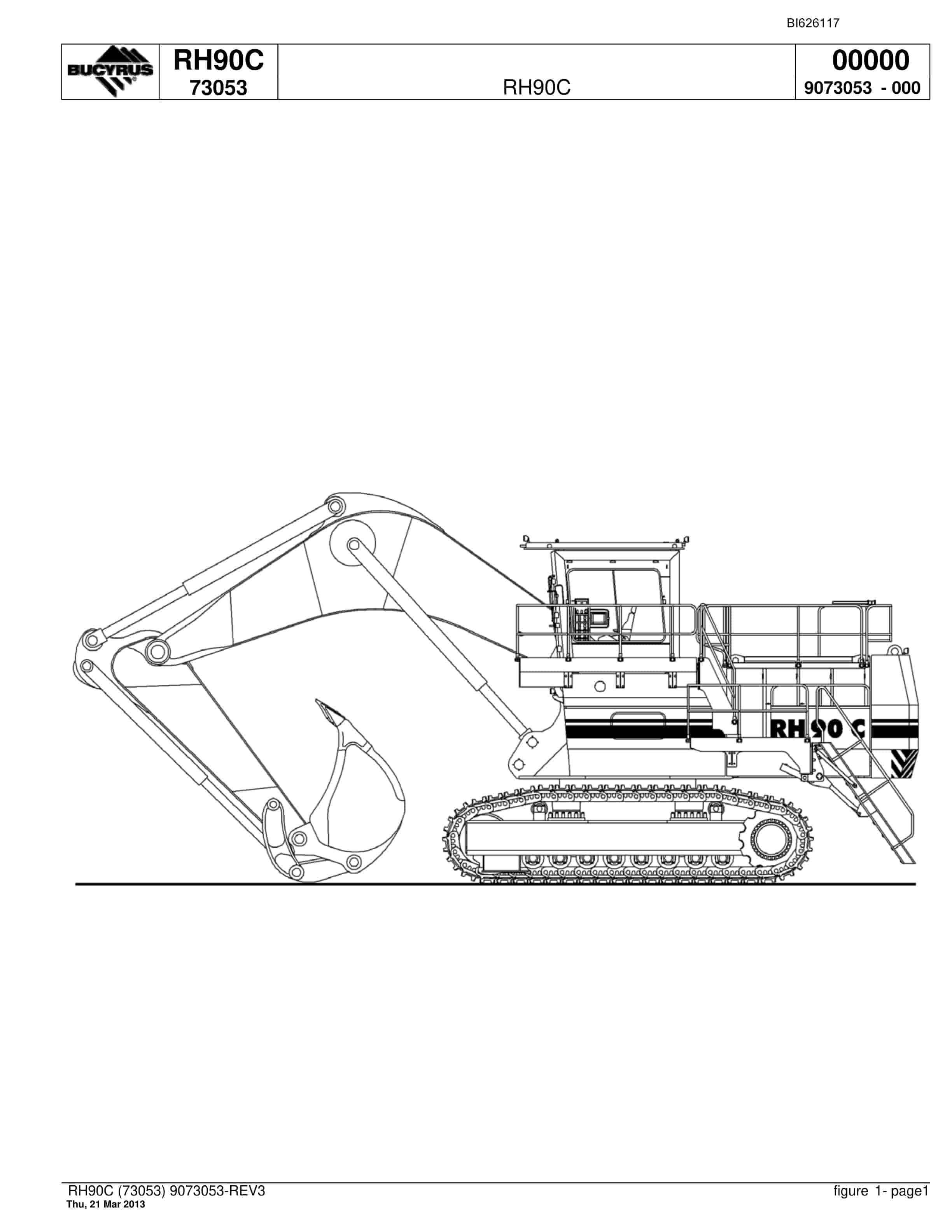 Bucyrus RH90C Hydraulic Excavator Parts Catalog BI626117