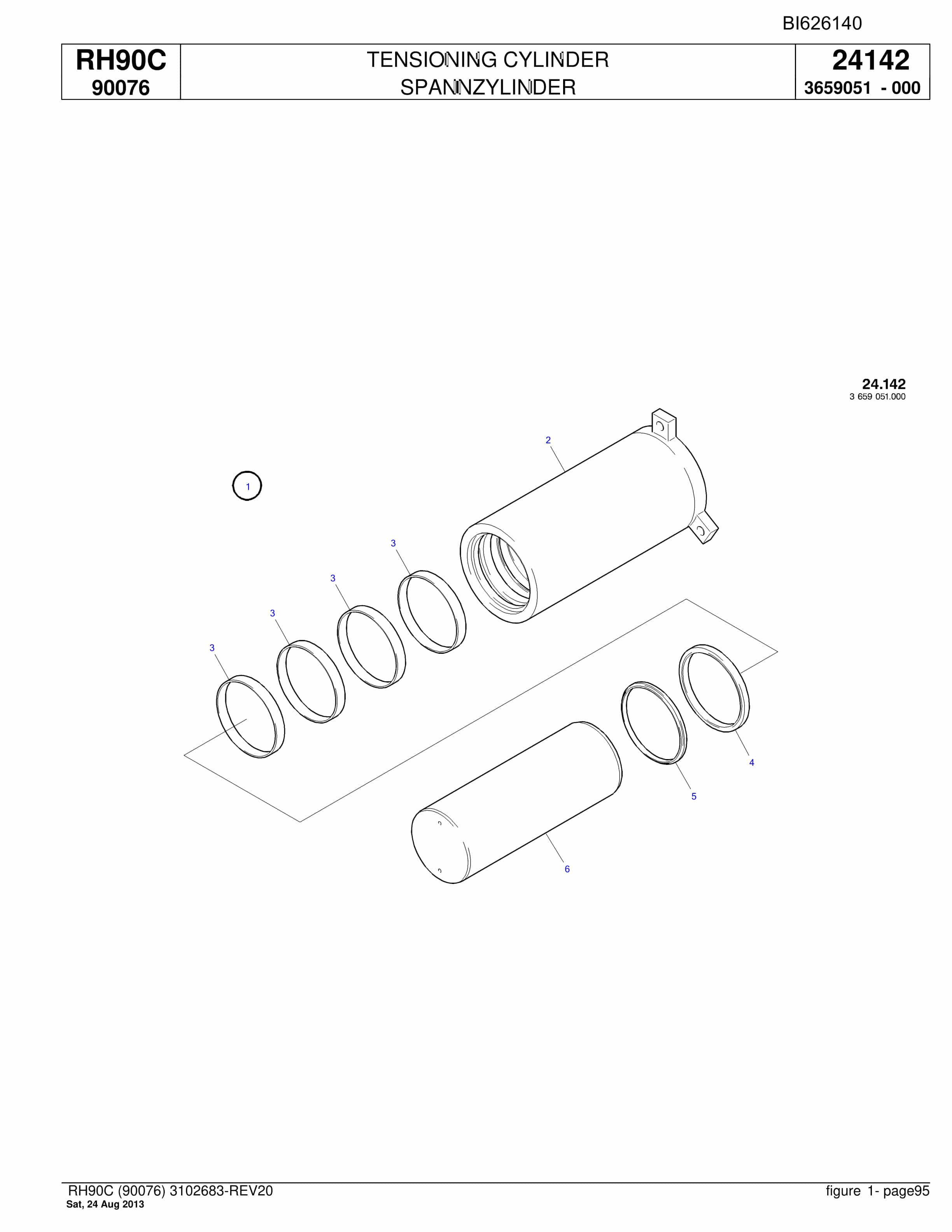 Bucyrus RH90C Hydraulic Excavator Parts Catalog BI626140-3