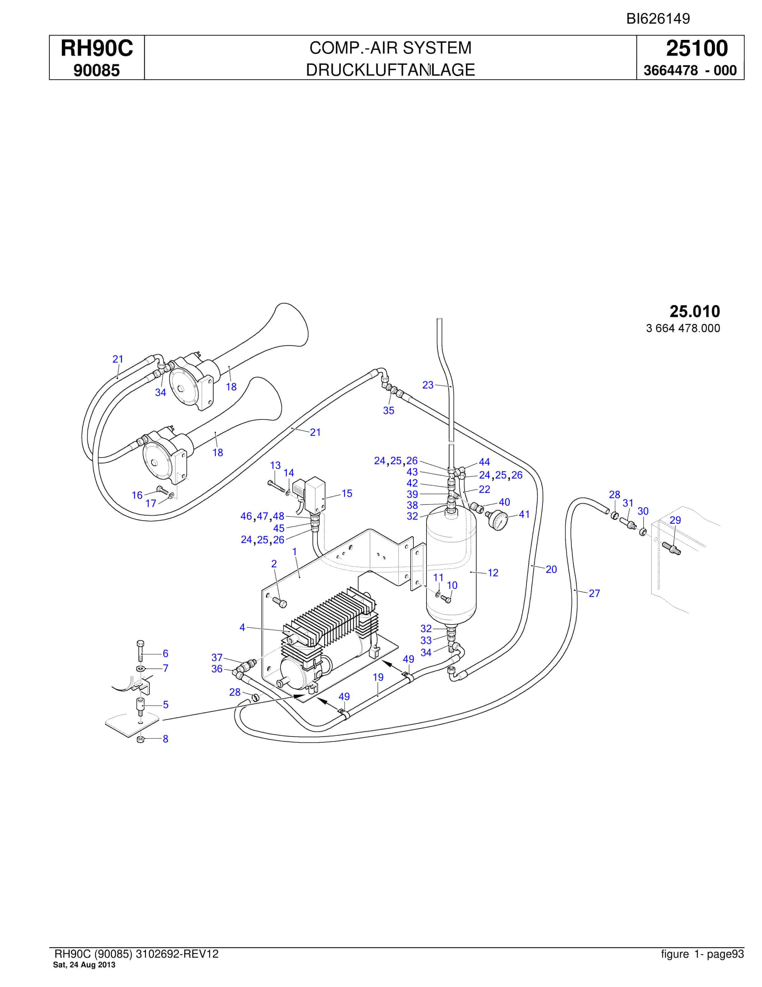 Bucyrus RH90C Hydraulic Excavator Parts Catalog BI626149-3