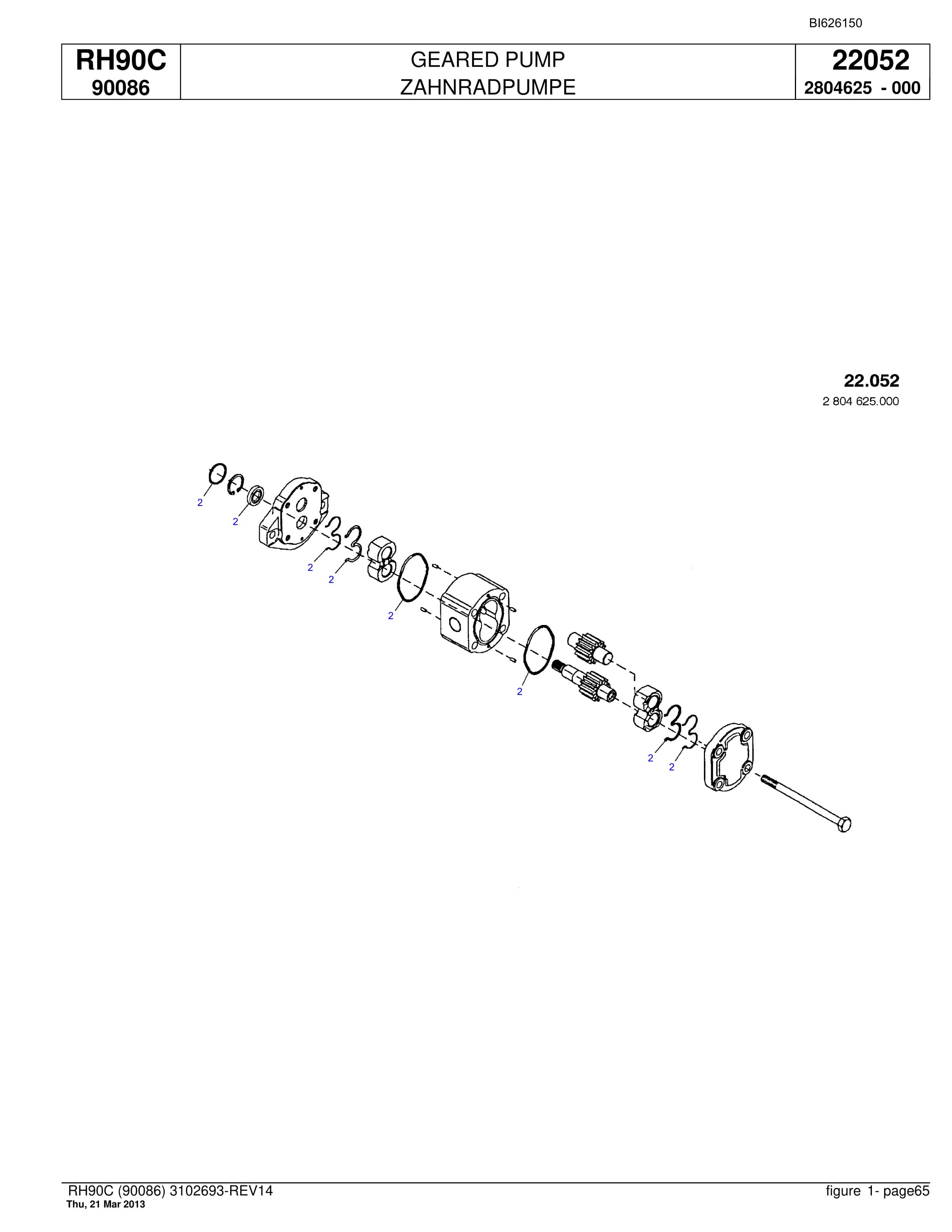 Bucyrus RH90C Hydraulic Excavator Parts Catalog BI626150-2