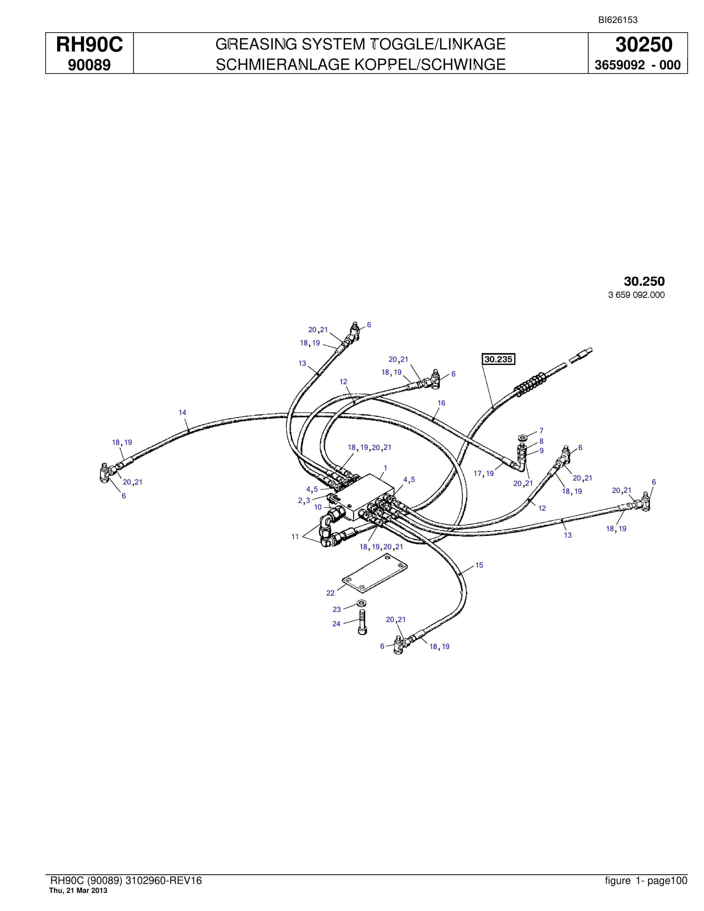 Bucyrus RH90C Hydraulic Excavator Parts Catalog BI626153-4
