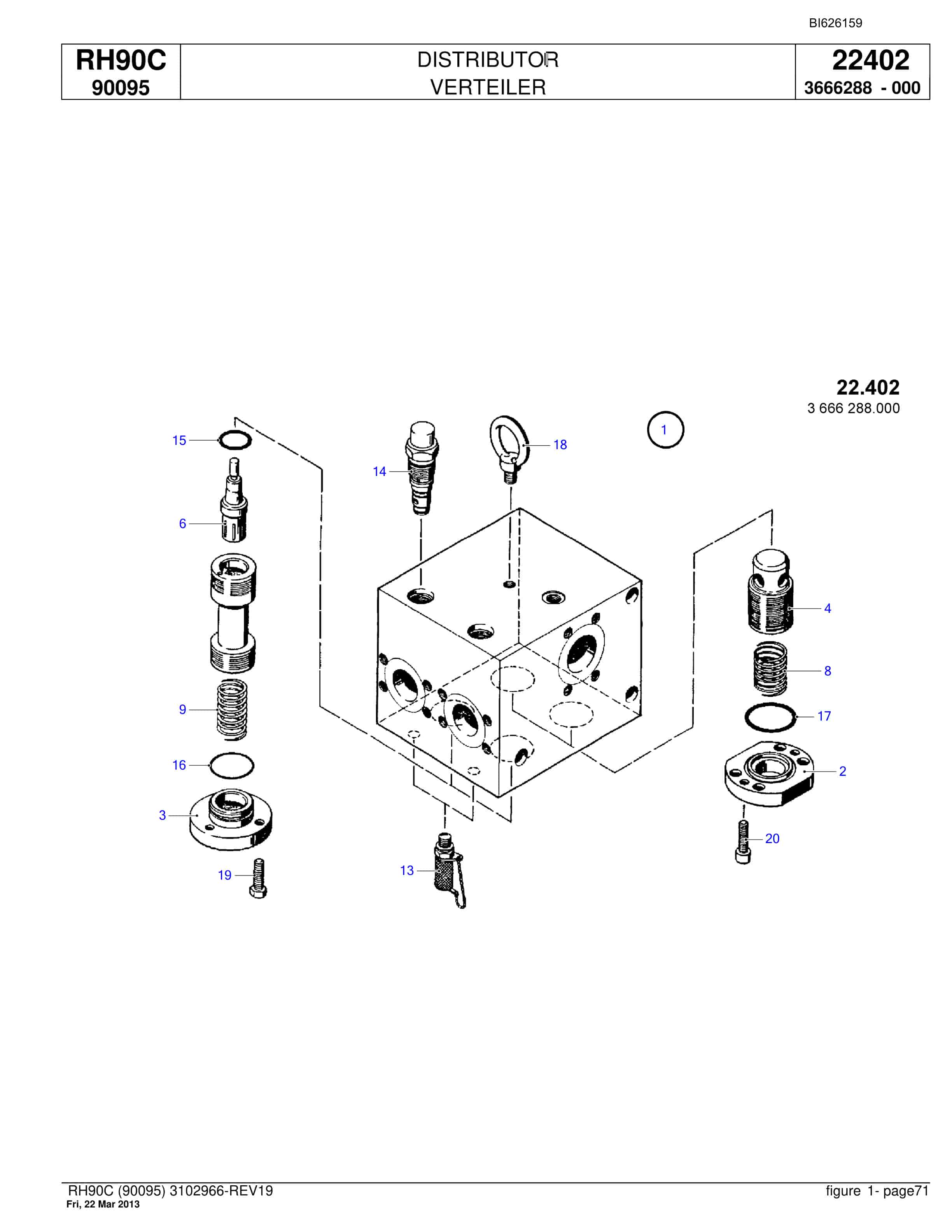Bucyrus RH90C Hydraulic Excavator Parts Catalog BI626159-2