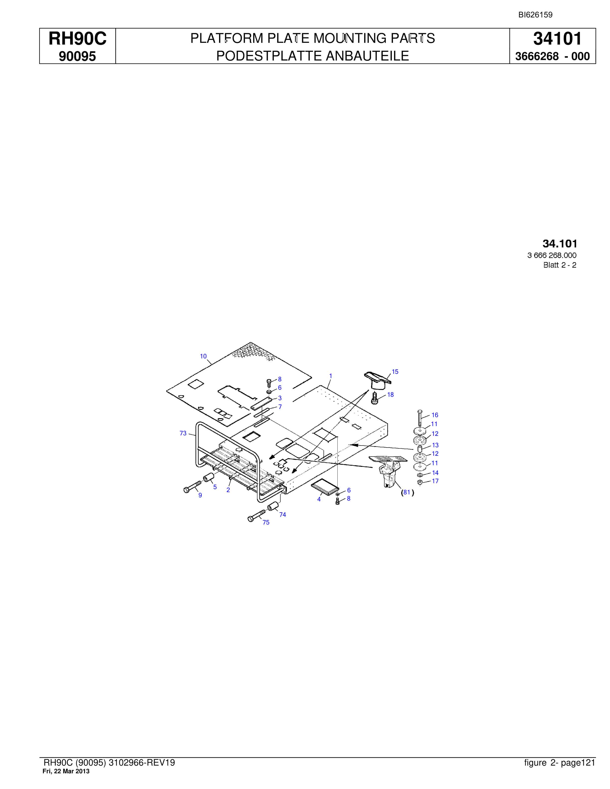 Bucyrus RH90C Hydraulic Excavator Parts Catalog BI626159-5