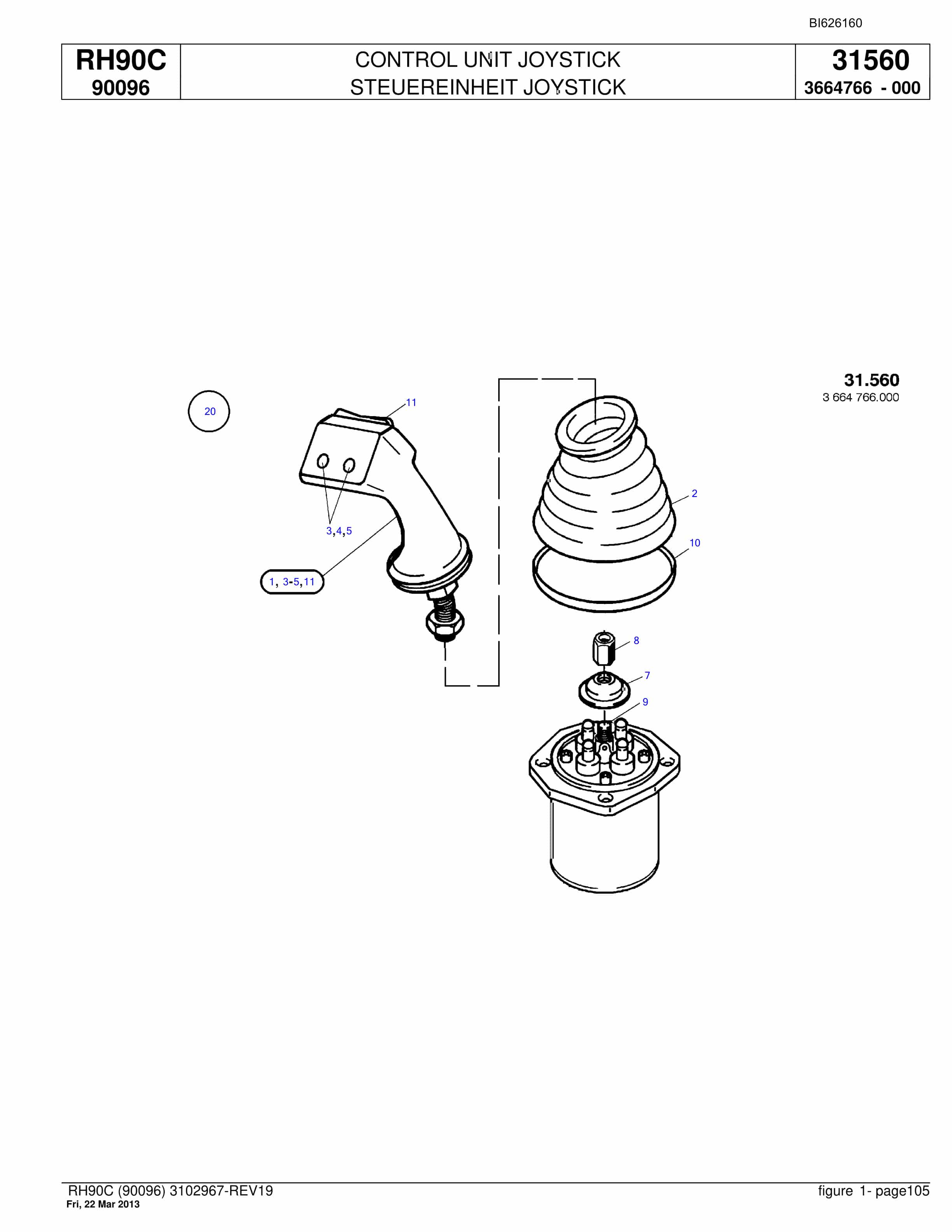 Bucyrus RH90C Hydraulic Excavator Parts Catalog BI626160-4