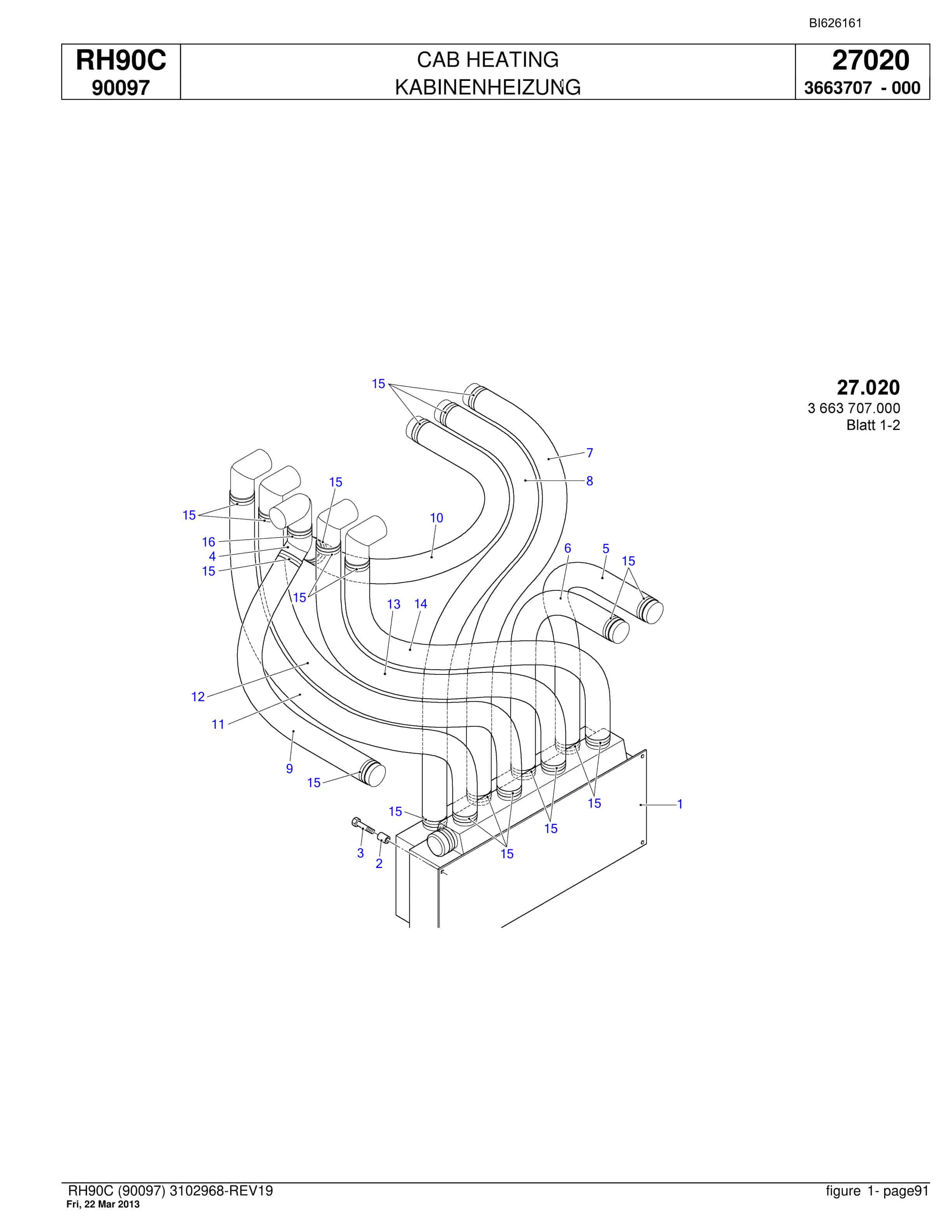 Bucyrus RH90C Hydraulic Excavator Parts Catalog BI626161-3