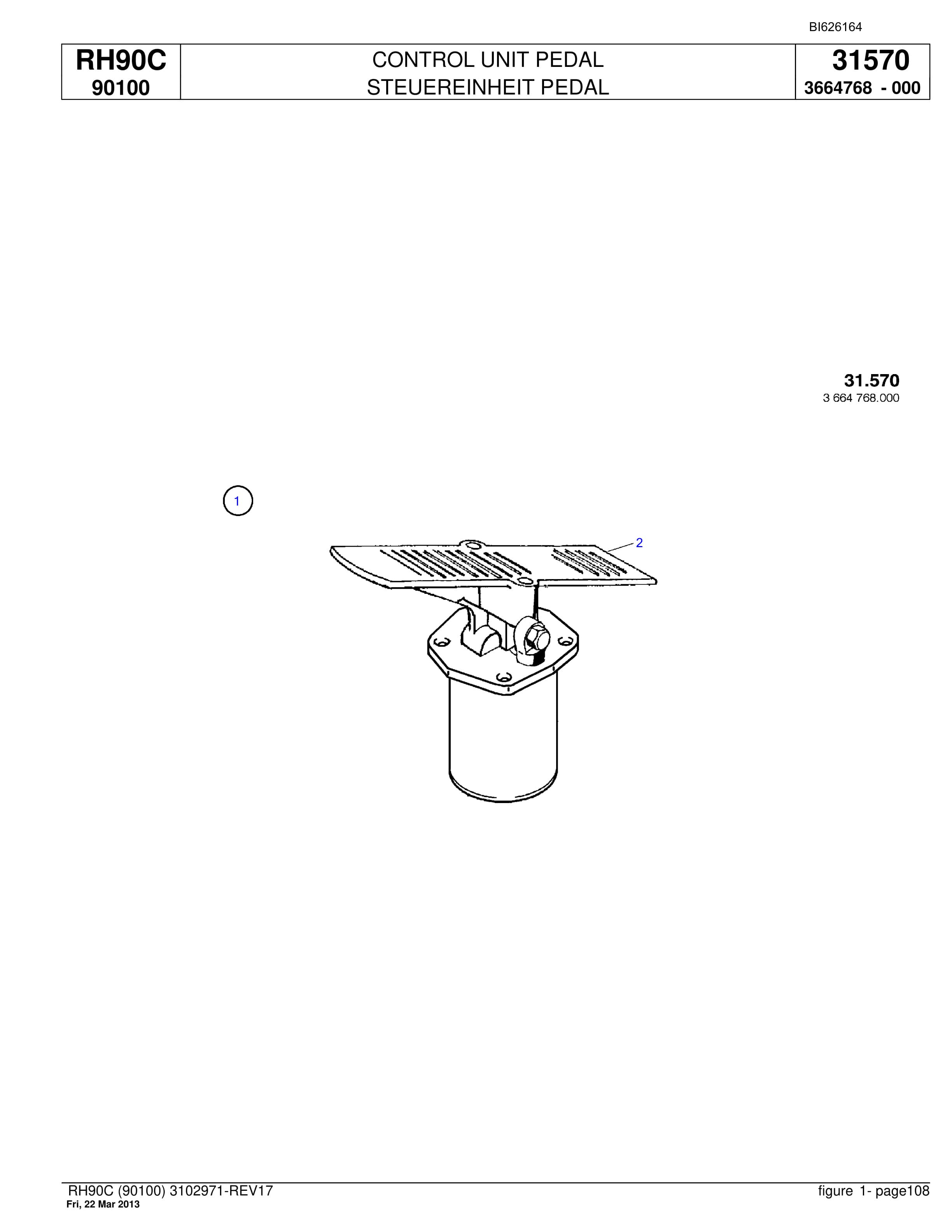 Bucyrus RH90C Hydraulic Excavator Parts Catalog BI626164-4
