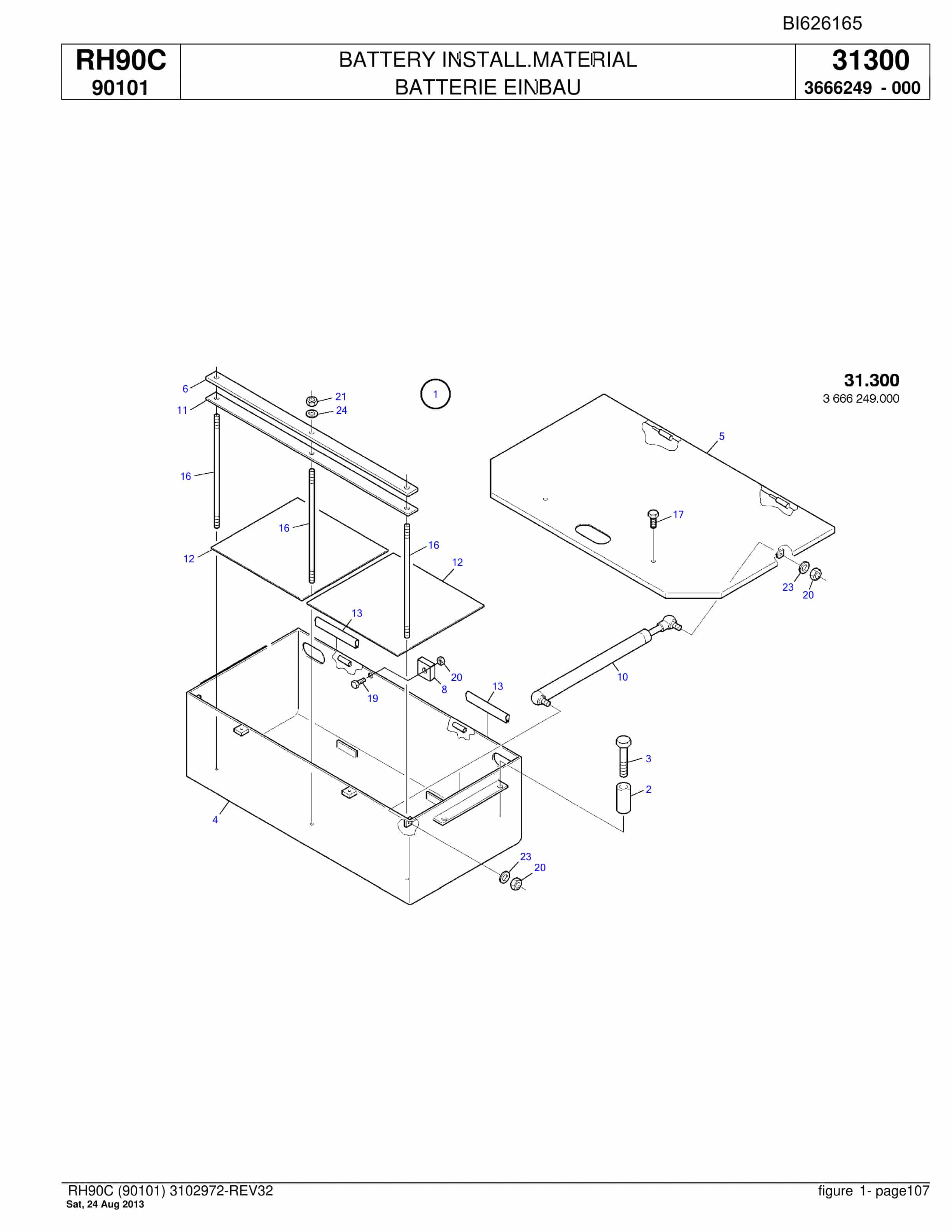 Bucyrus RH90C Hydraulic Excavator Parts Catalog BI626165-4