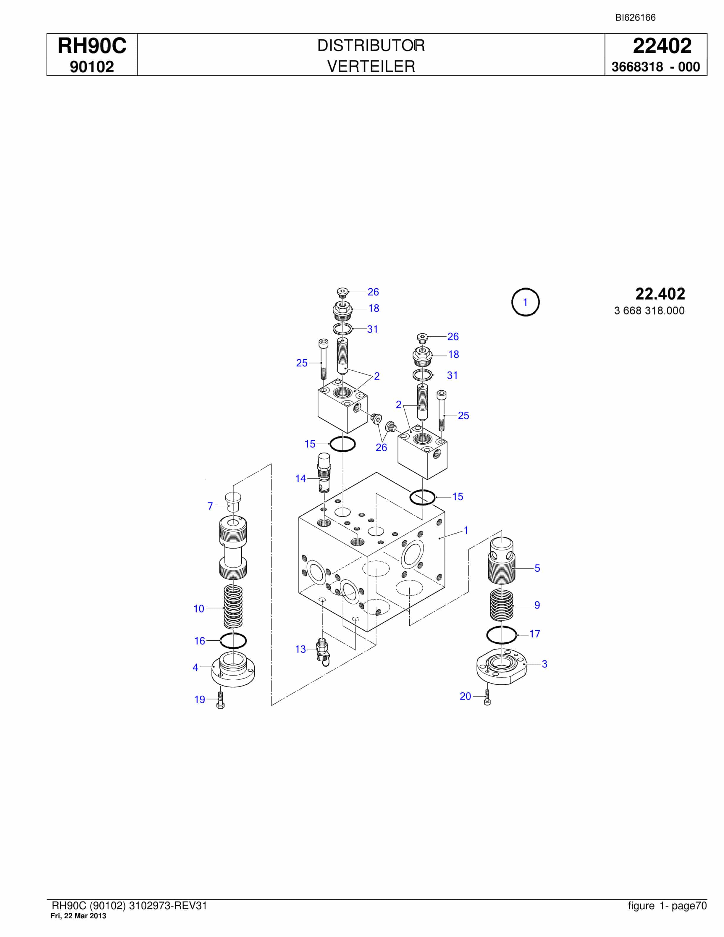Bucyrus RH90C Hydraulic Excavator Parts Catalog BI626166-2