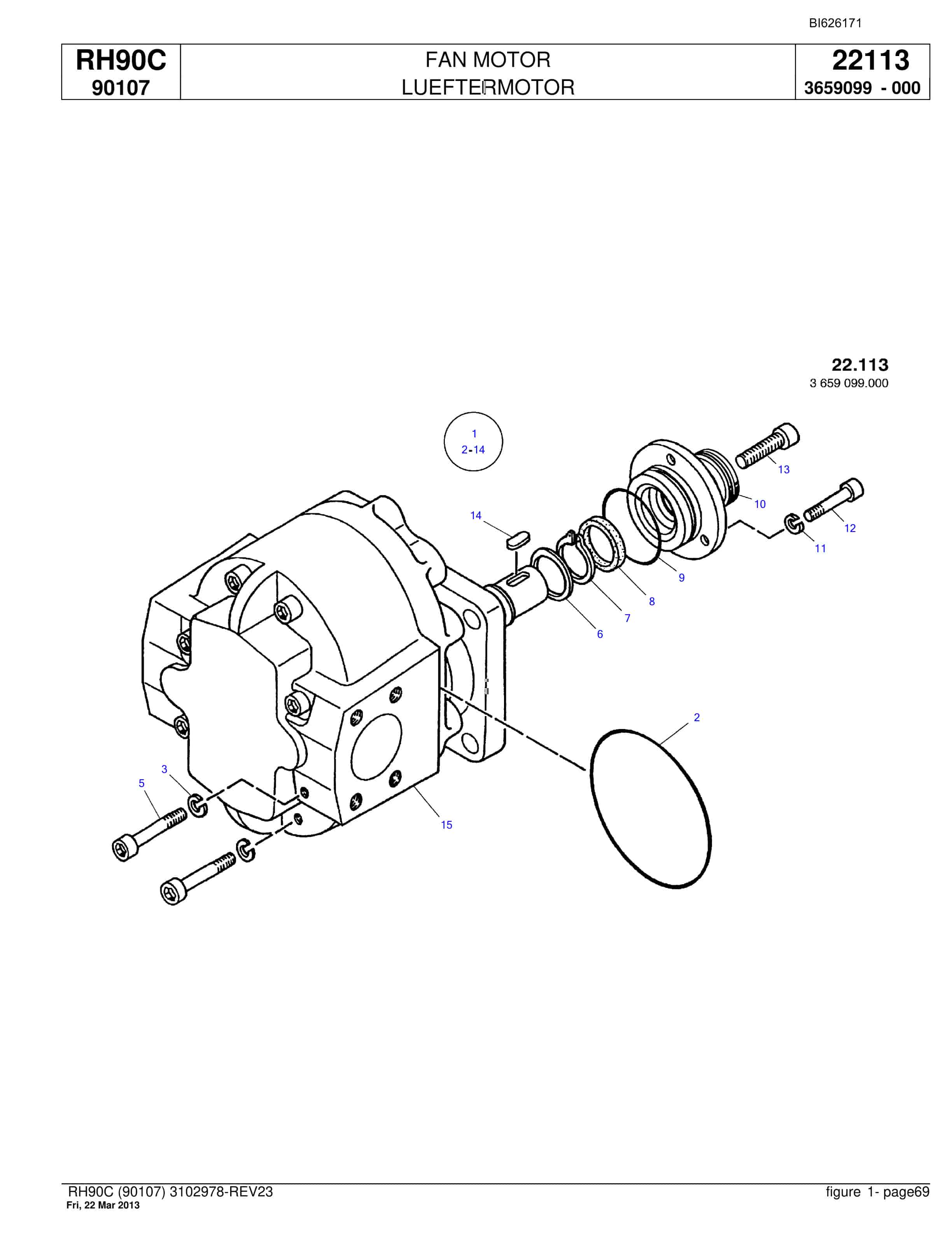 Bucyrus RH90C Hydraulic Excavator Parts Catalog BI626171-2