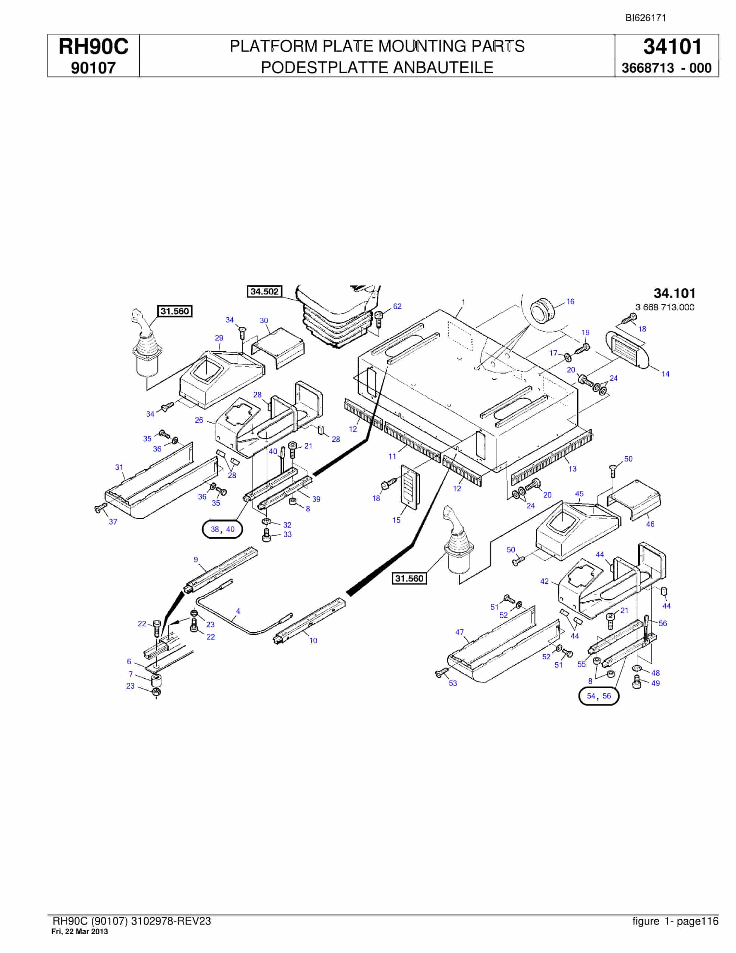 Bucyrus RH90C Hydraulic Excavator Parts Catalog BI626171-5