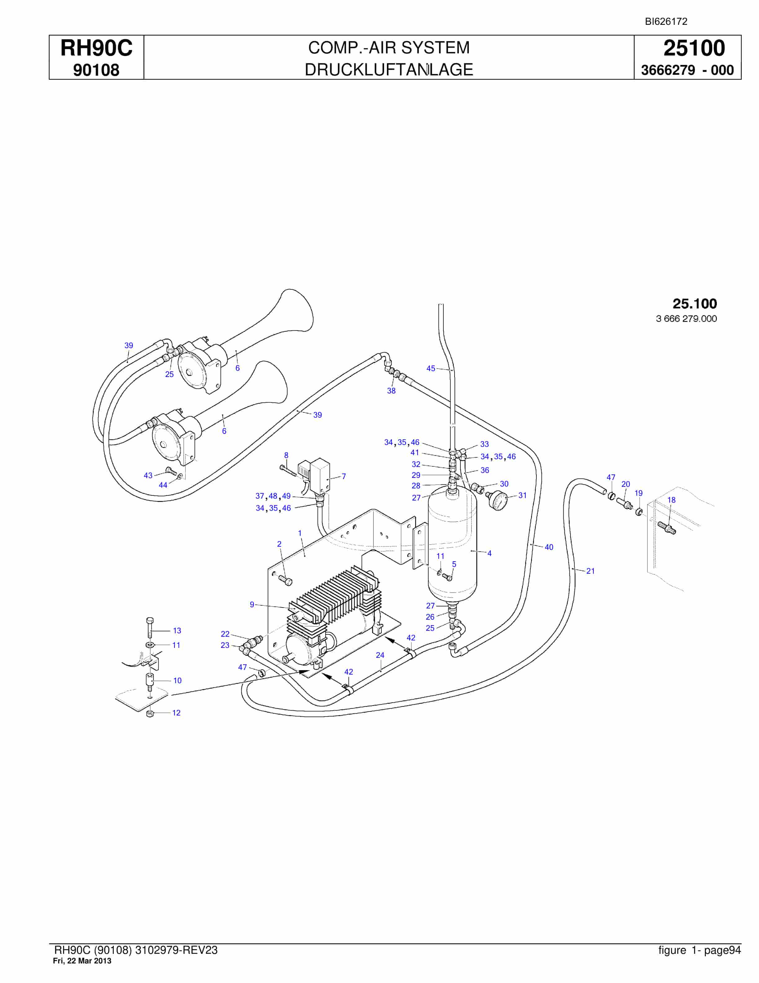 Bucyrus RH90C Hydraulic Excavator Parts Catalog BI626172-3