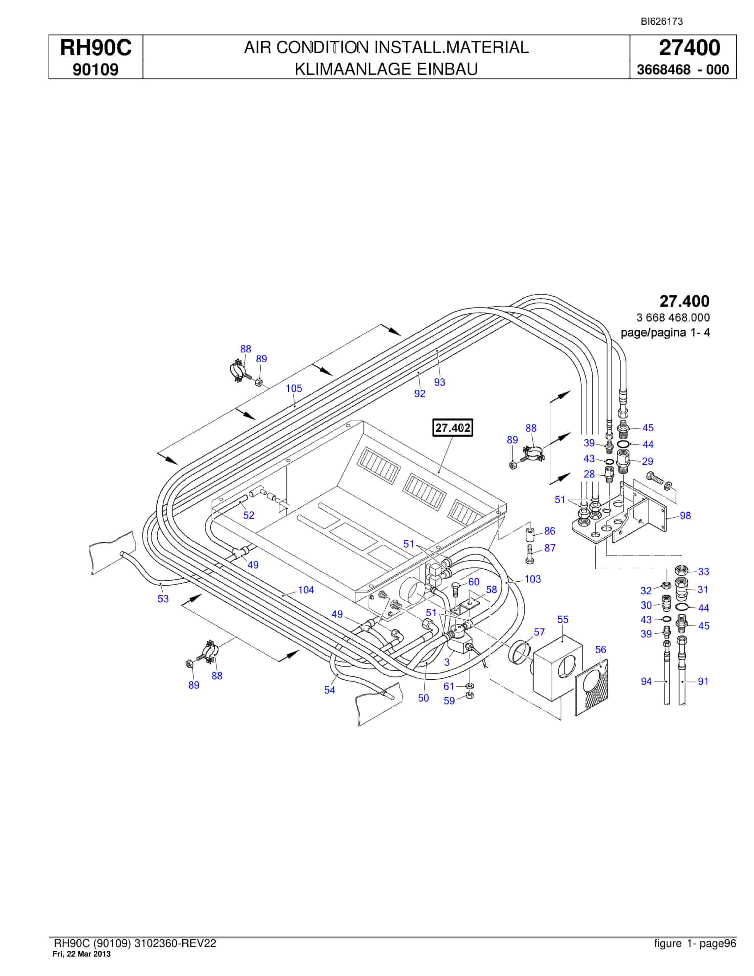Bucyrus RH90C Hydraulic Excavator Parts Catalog BI626173-3