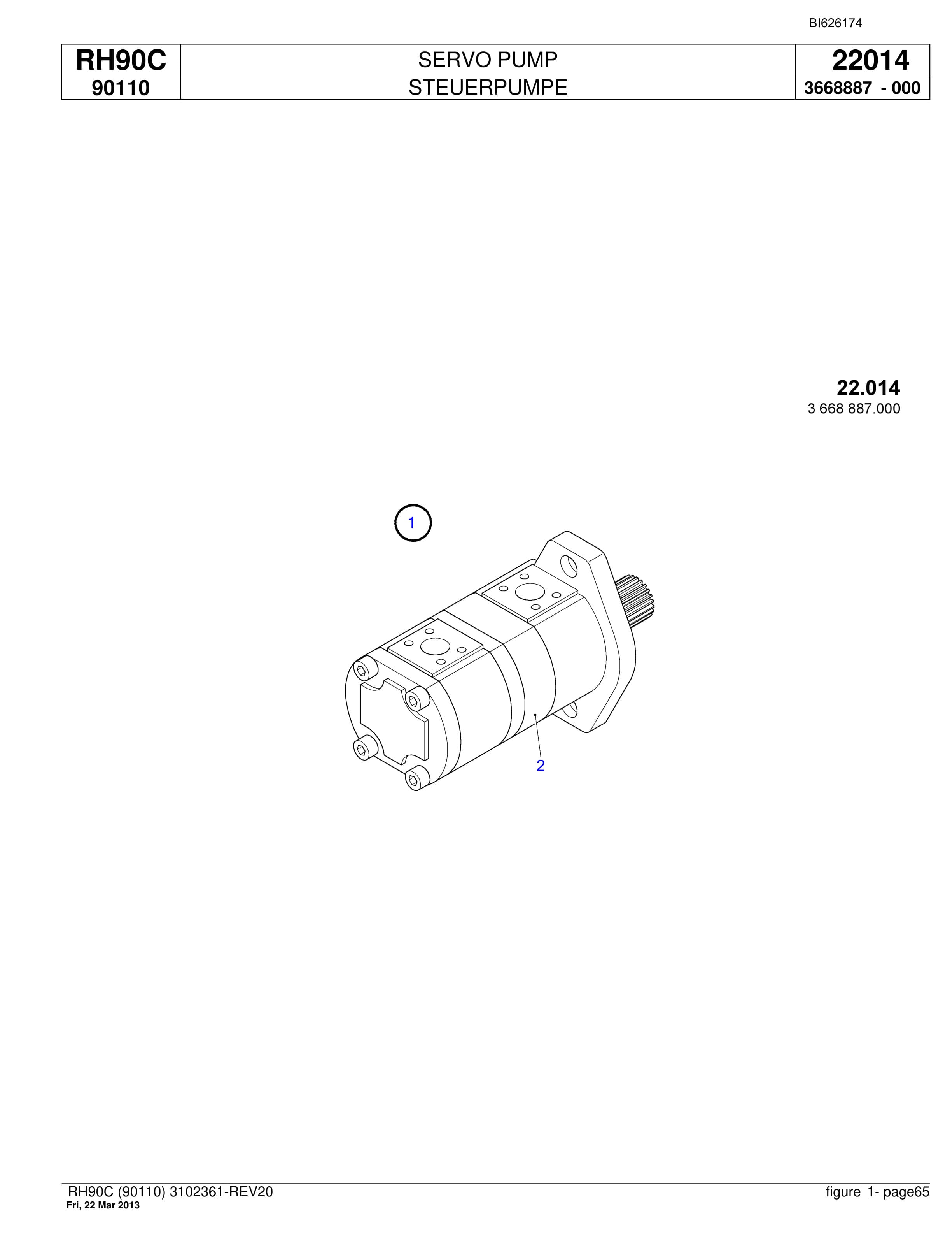 Bucyrus RH90C Hydraulic Excavator Parts Catalog BI626174-2