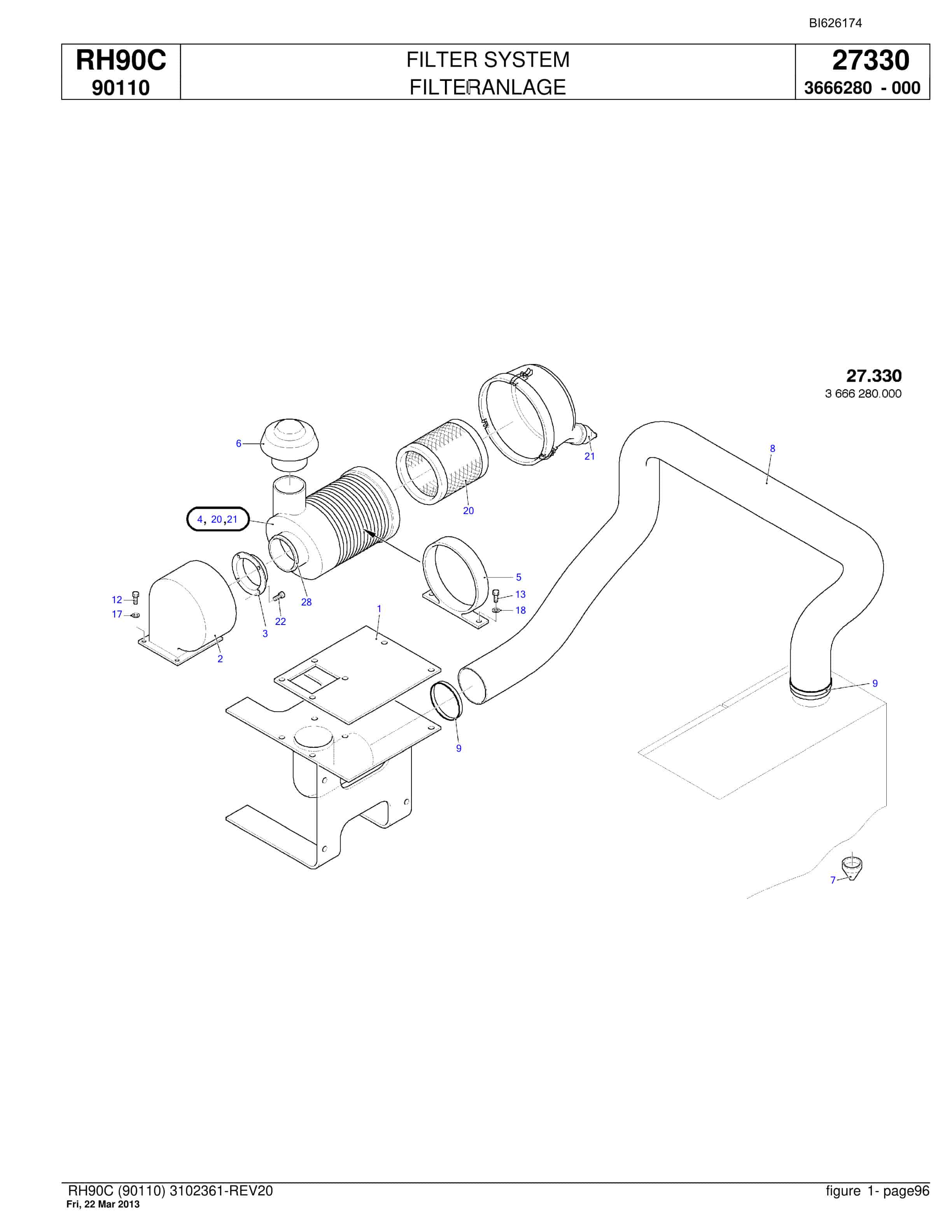 Bucyrus RH90C Hydraulic Excavator Parts Catalog BI626174-3