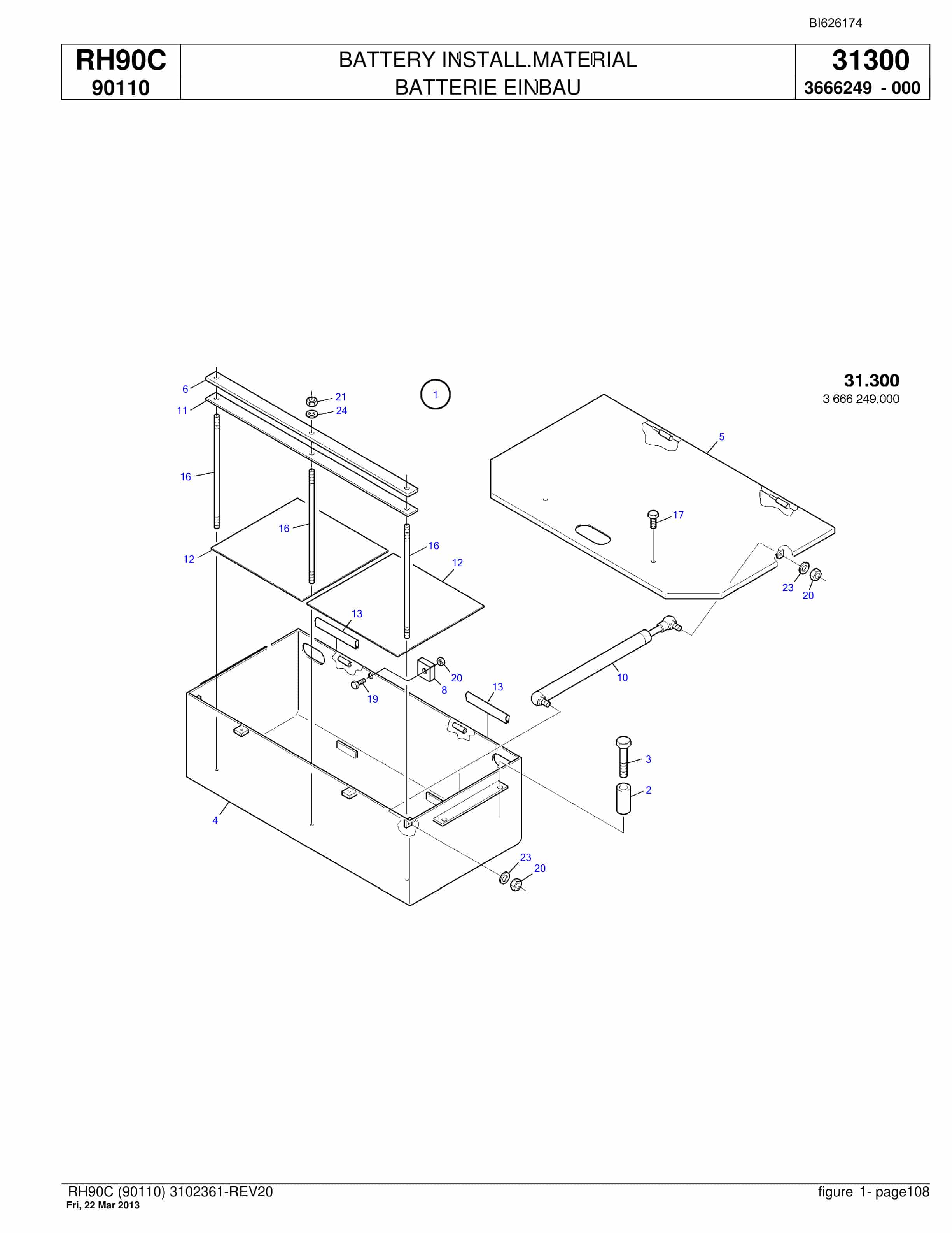 Bucyrus RH90C Hydraulic Excavator Parts Catalog BI626174-4