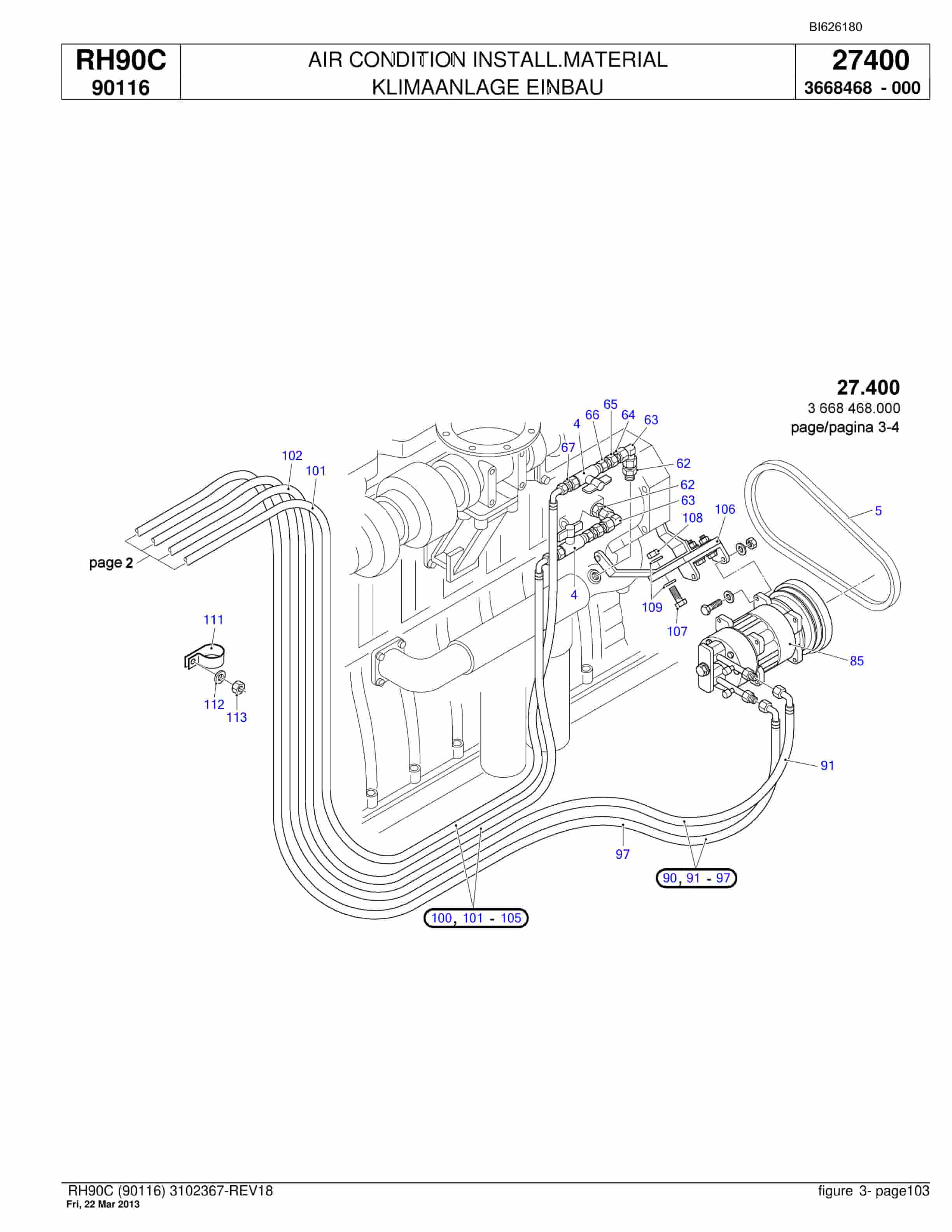 Bucyrus RH90C Hydraulic Excavator Parts Catalog BI626180-3