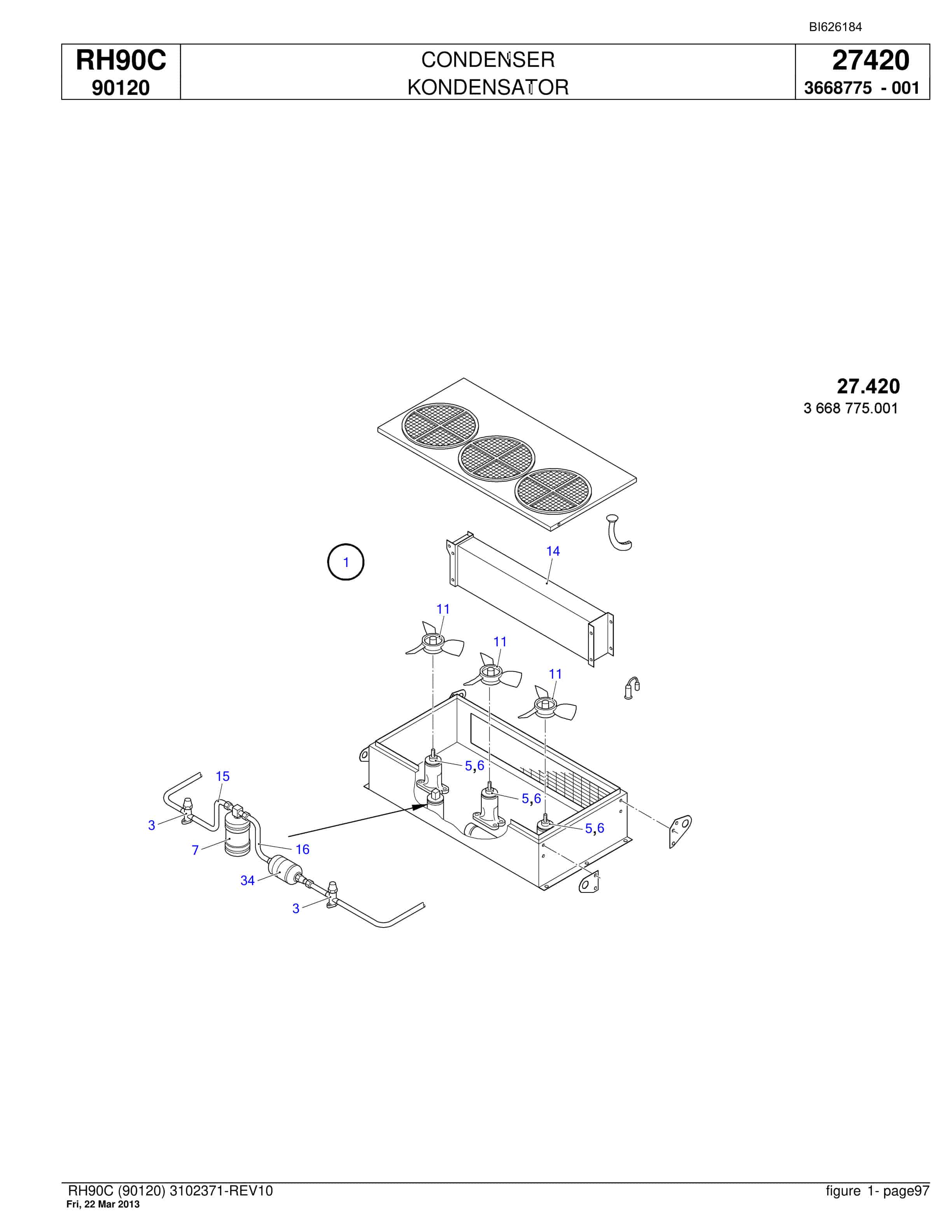 Bucyrus RH90C Hydraulic Excavator Parts Catalog BI626184-3