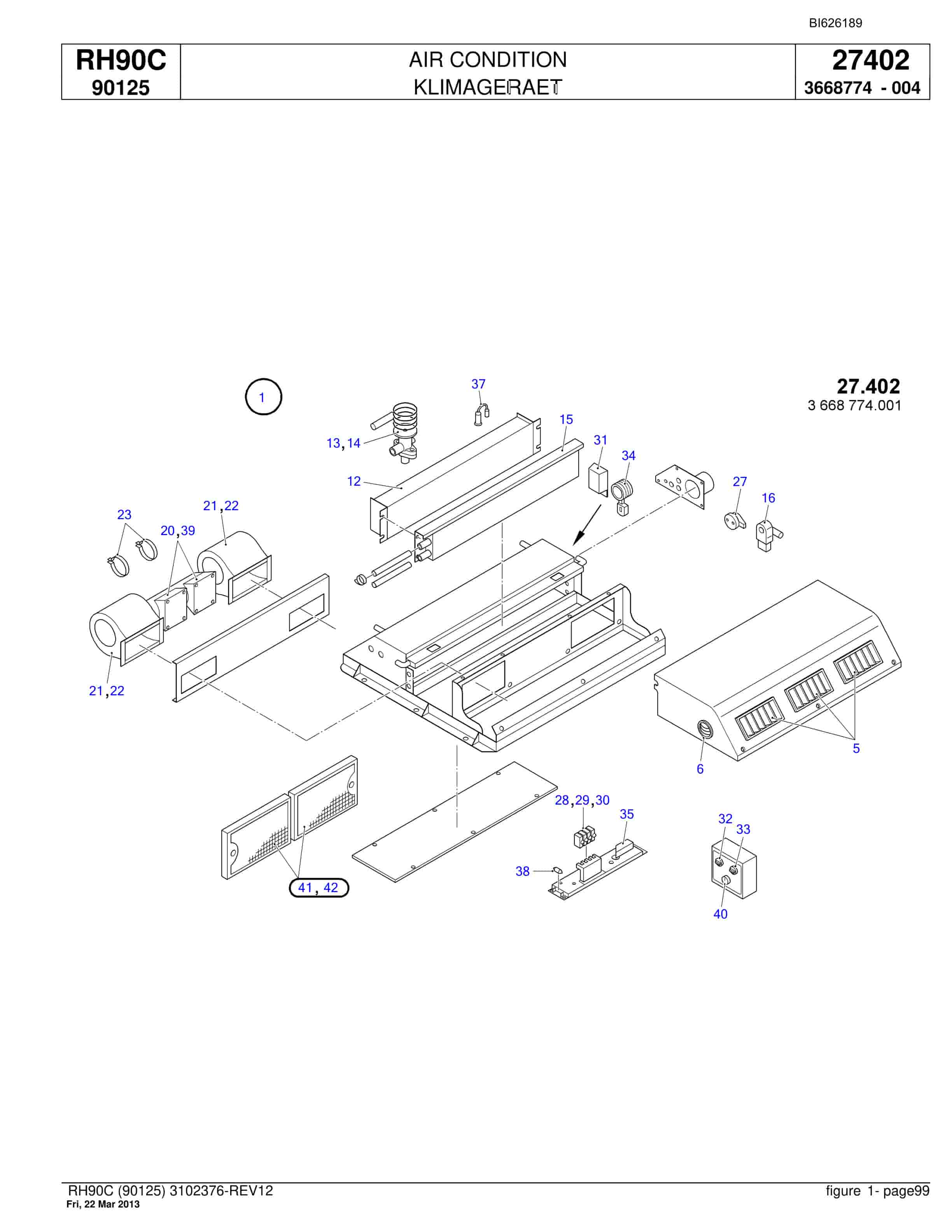 Bucyrus RH90C Hydraulic Excavator Parts Catalog BI626189-3