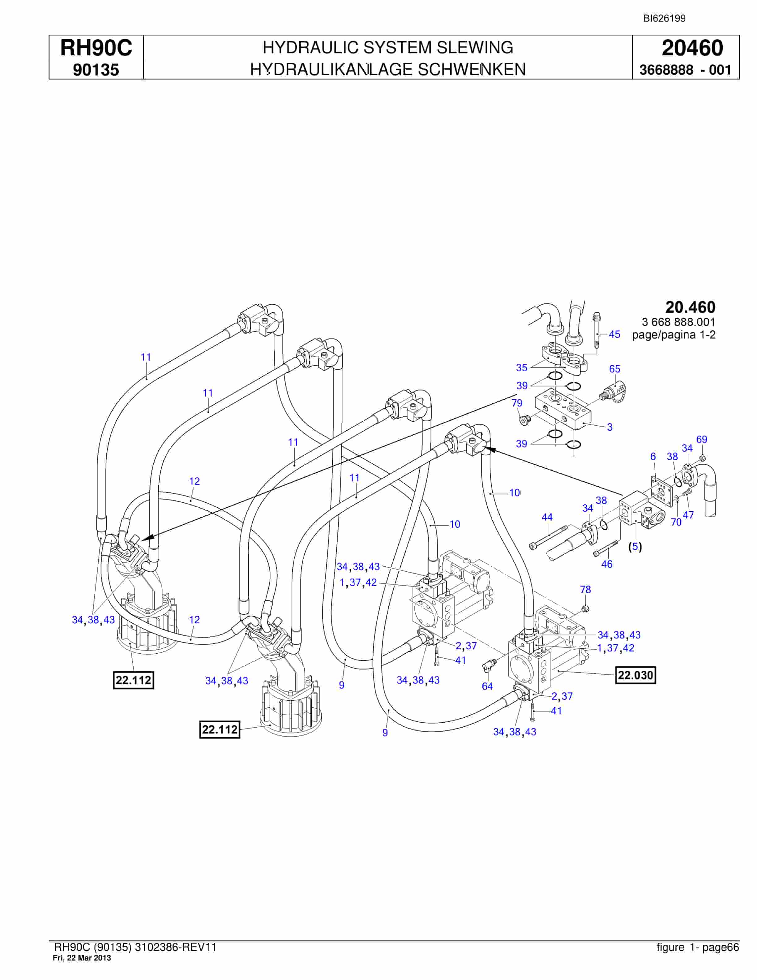 Bucyrus RH90C Hydraulic Excavator Parts Catalog BI626199-2