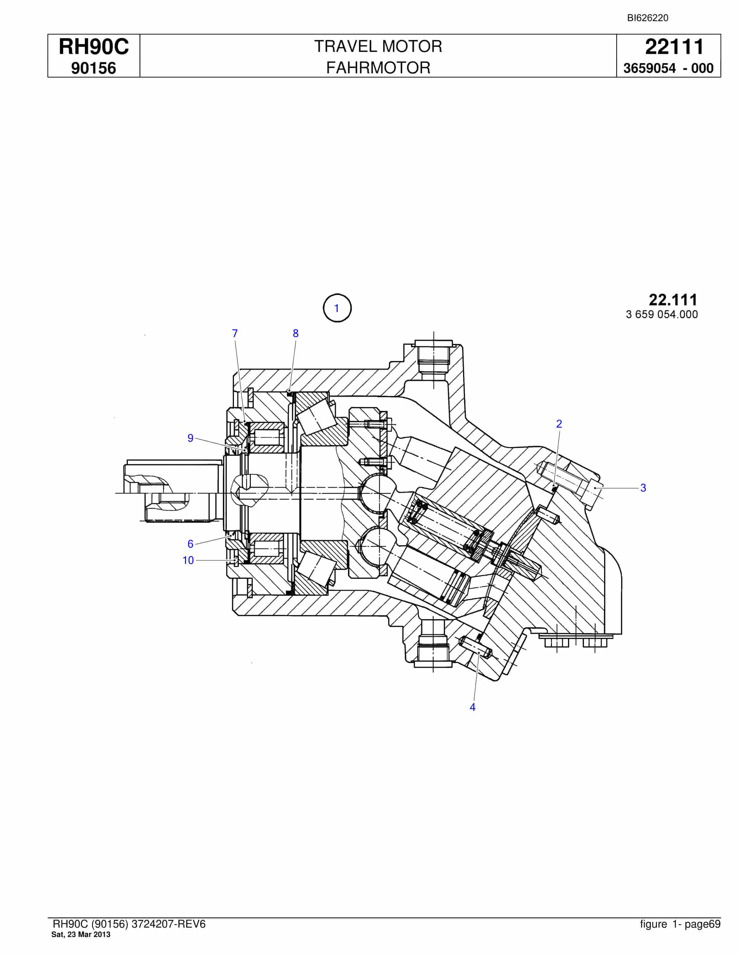 Bucyrus RH90C Hydraulic Excavator Parts Catalog BI626220-2