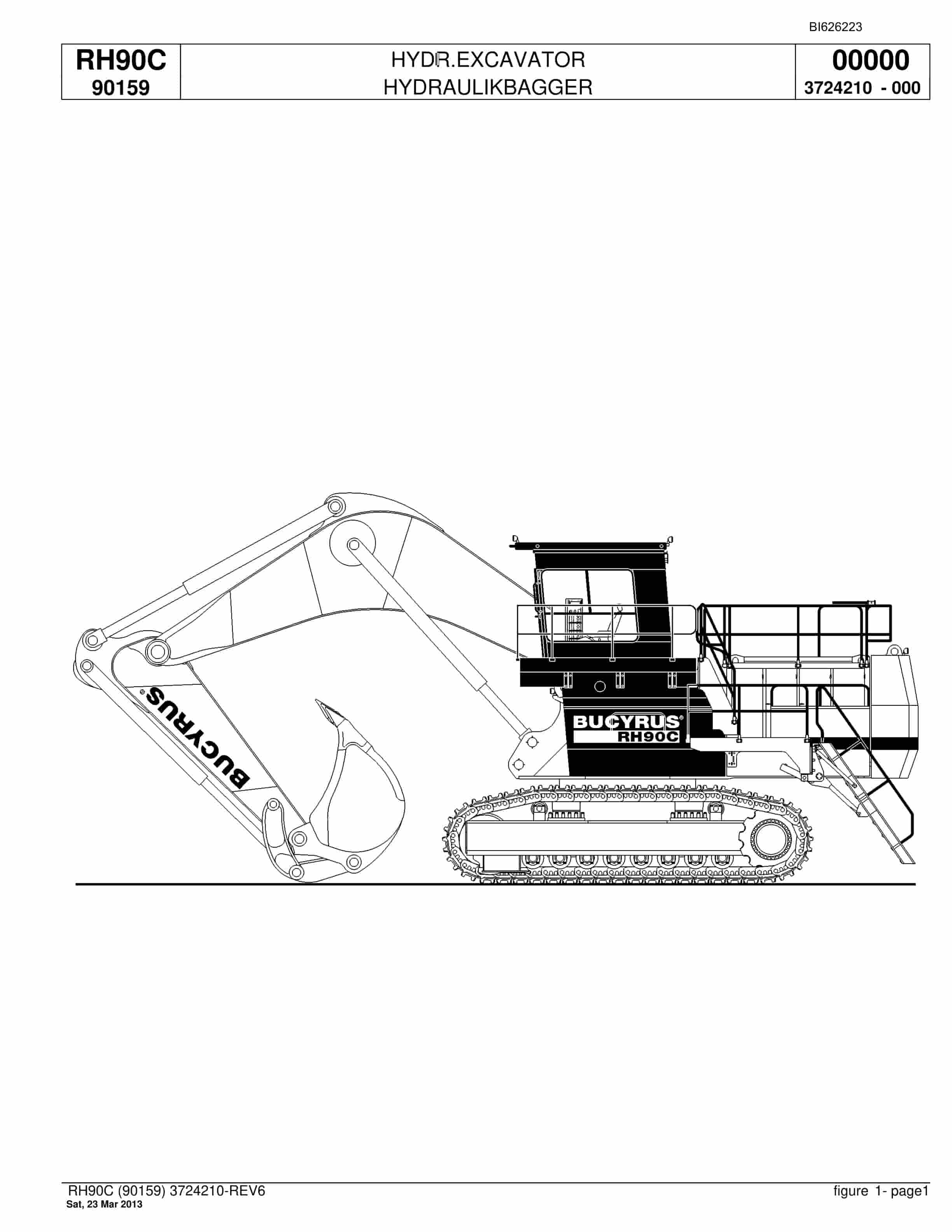 Bucyrus RH90C Hydraulic Excavator Parts Catalog BI626223