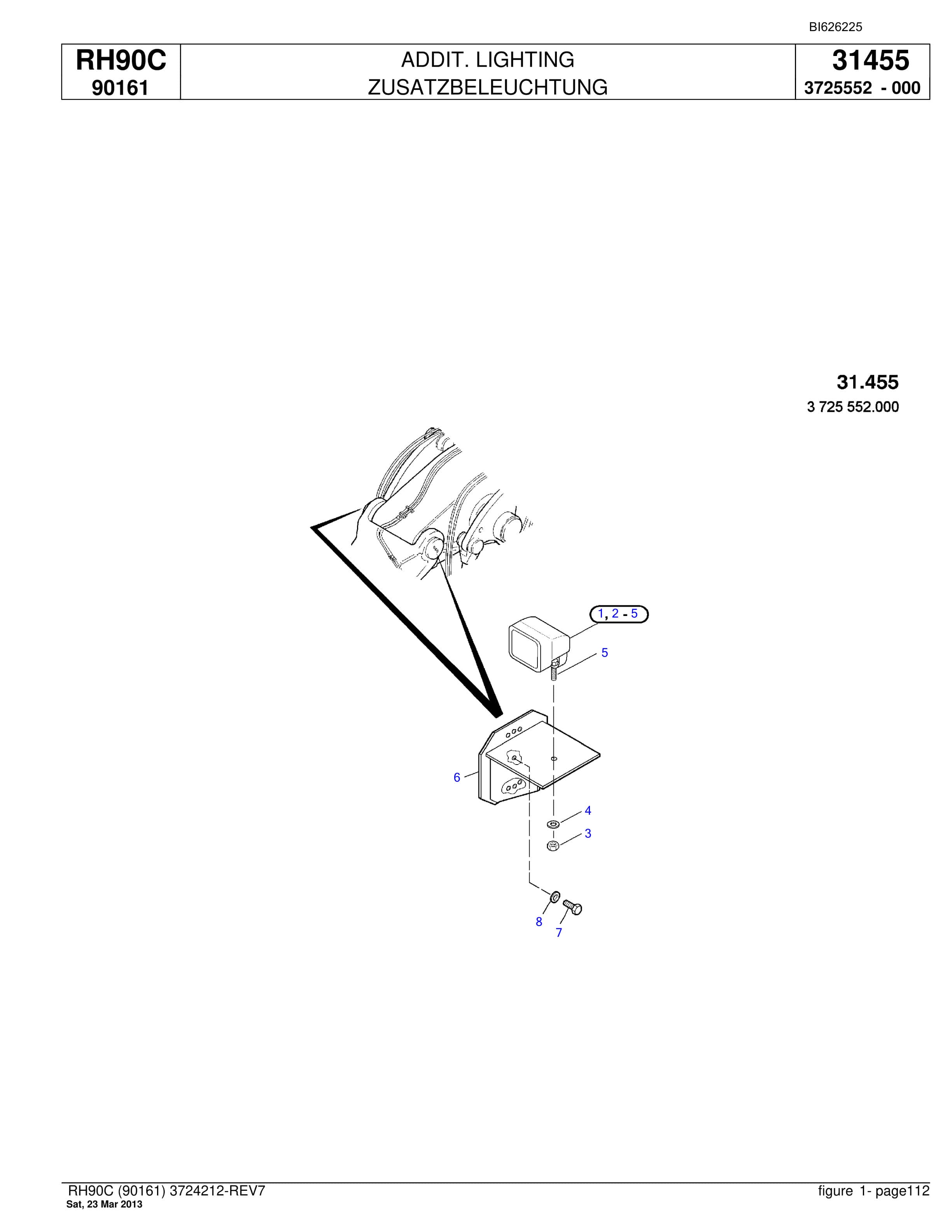 Bucyrus RH90C Hydraulic Excavator Parts Catalog BI626225-4