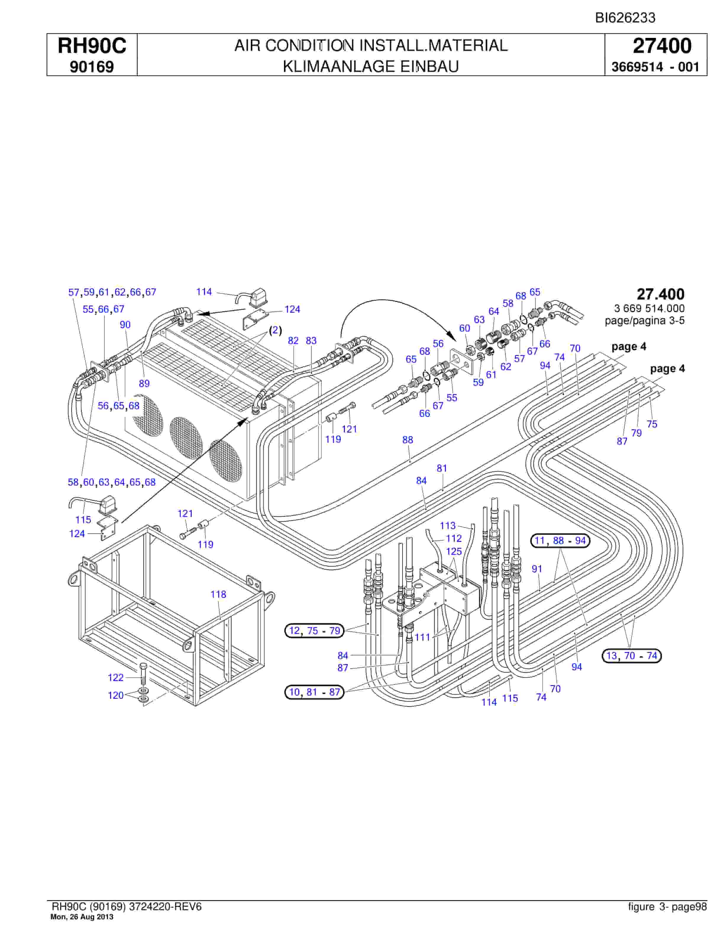 Bucyrus RH90C Hydraulic Excavator Parts Catalog BI626233-3