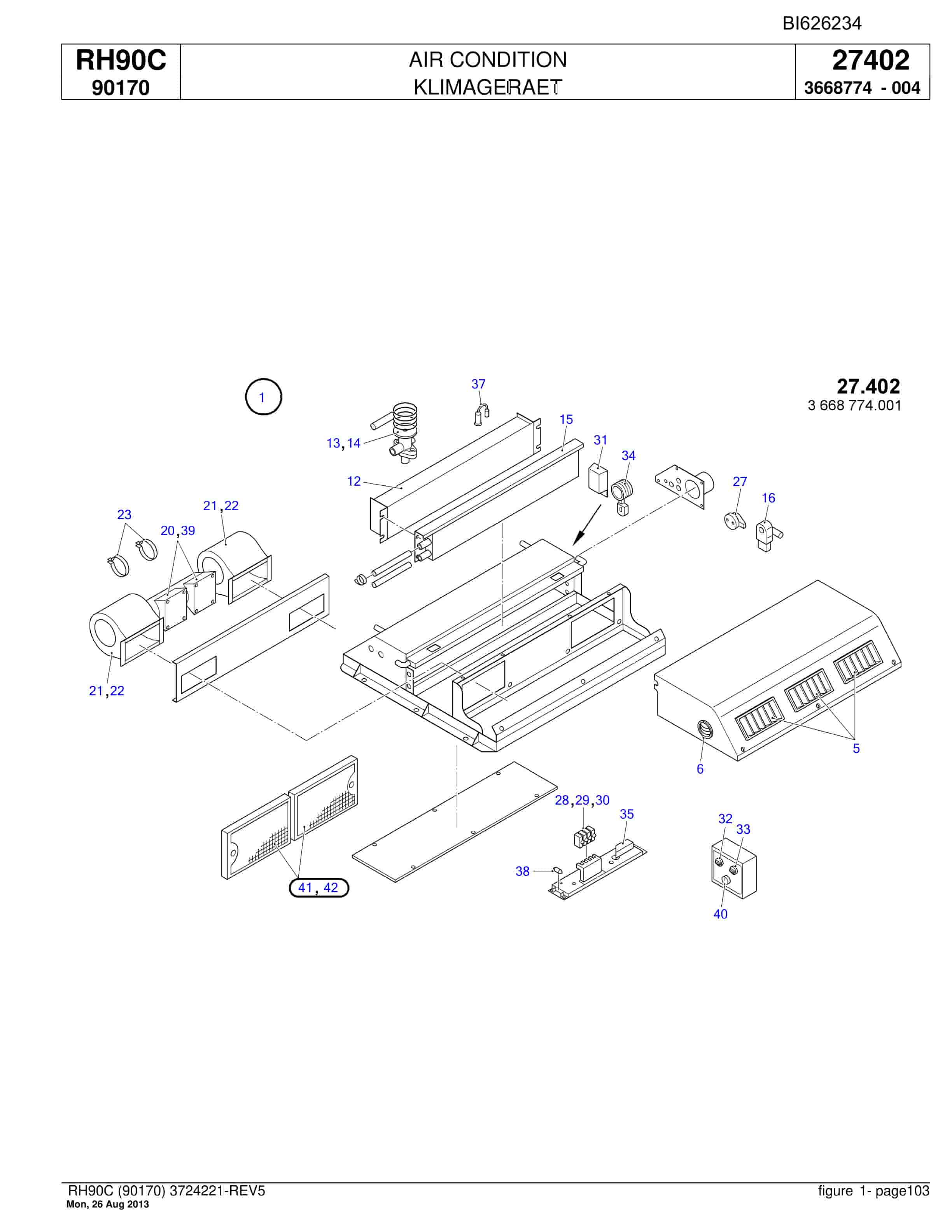 Bucyrus RH90C Hydraulic Excavator Parts Catalog BI626234-3