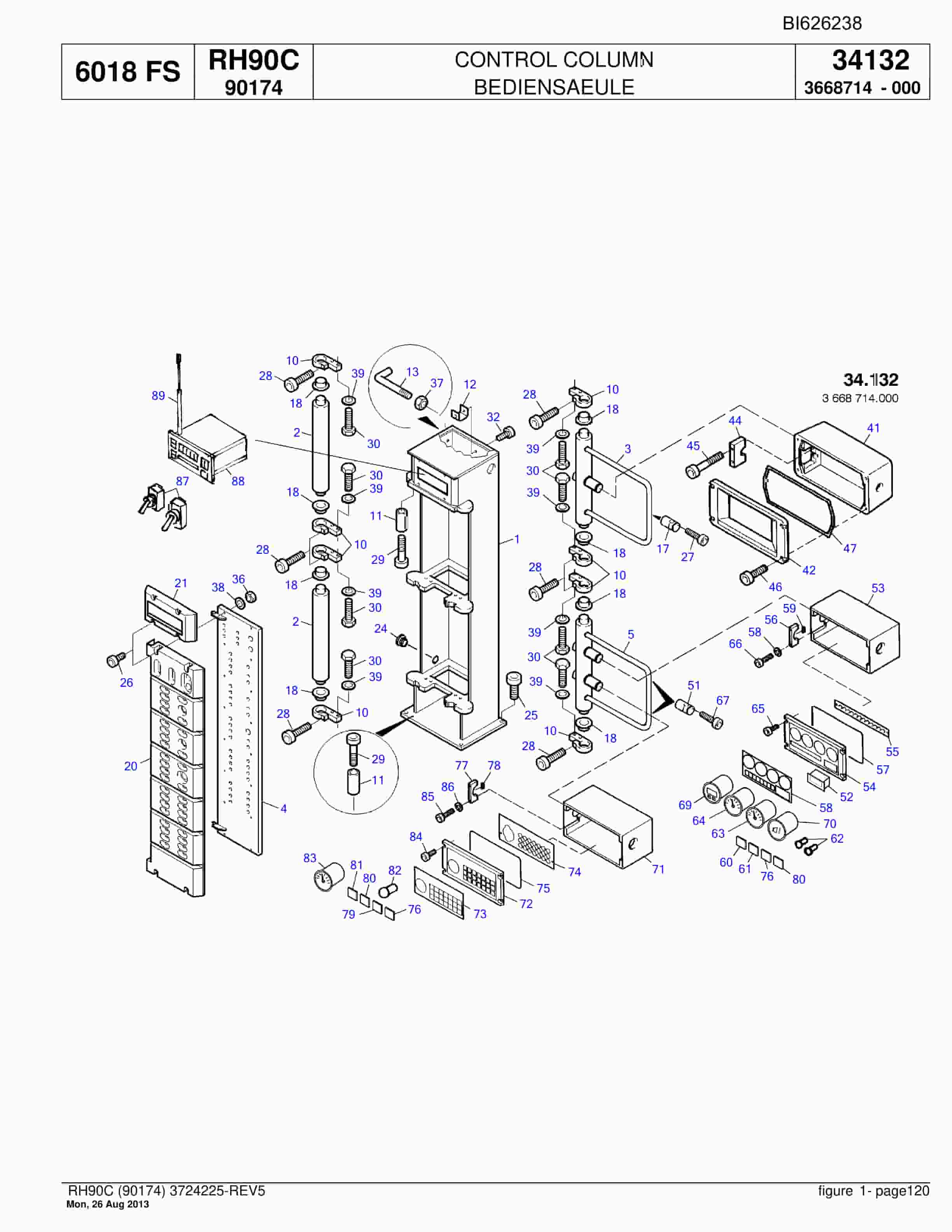 Bucyrus RH90C Hydraulic Excavator Parts Catalog BI626238-5