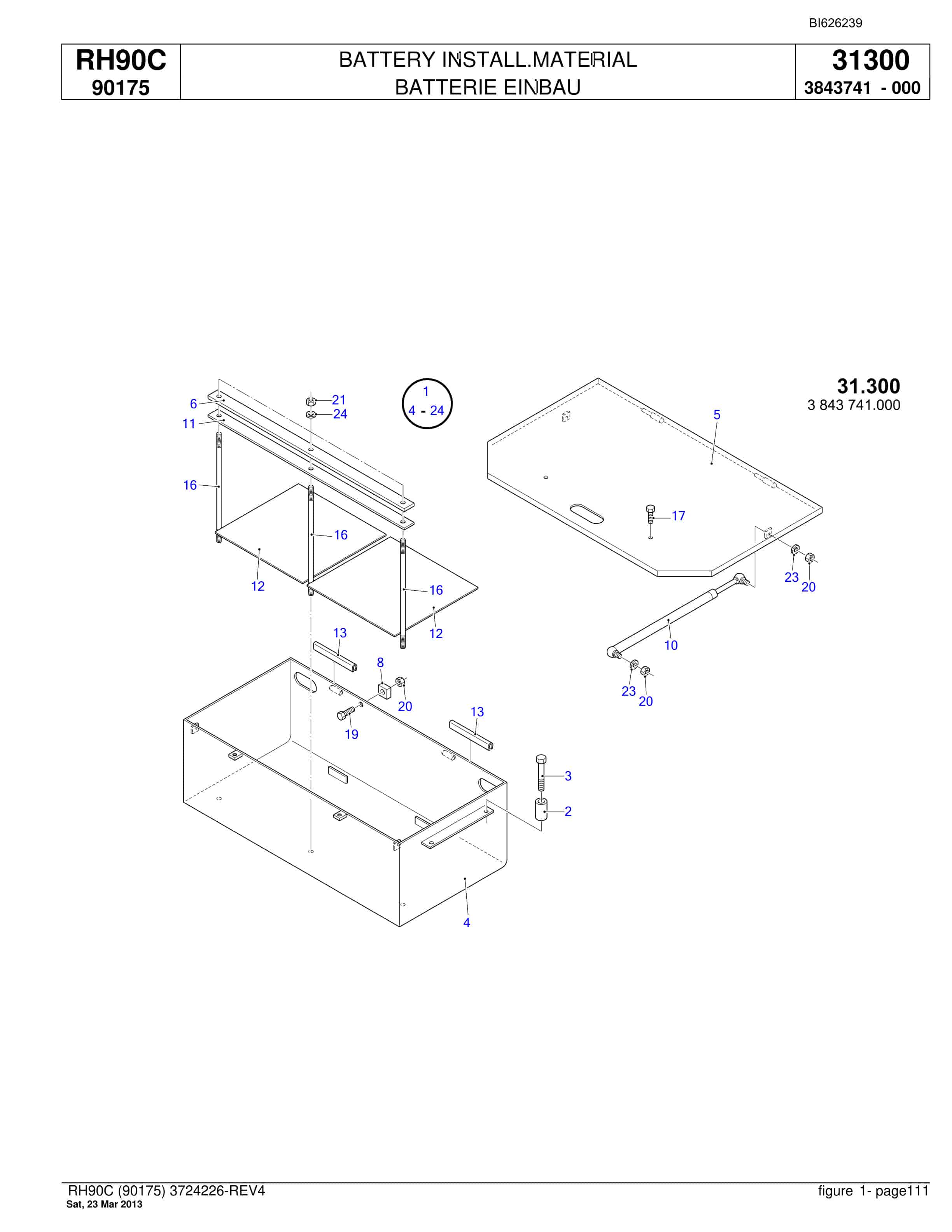 Bucyrus RH90C Hydraulic Excavator Parts Catalog BI626239-4