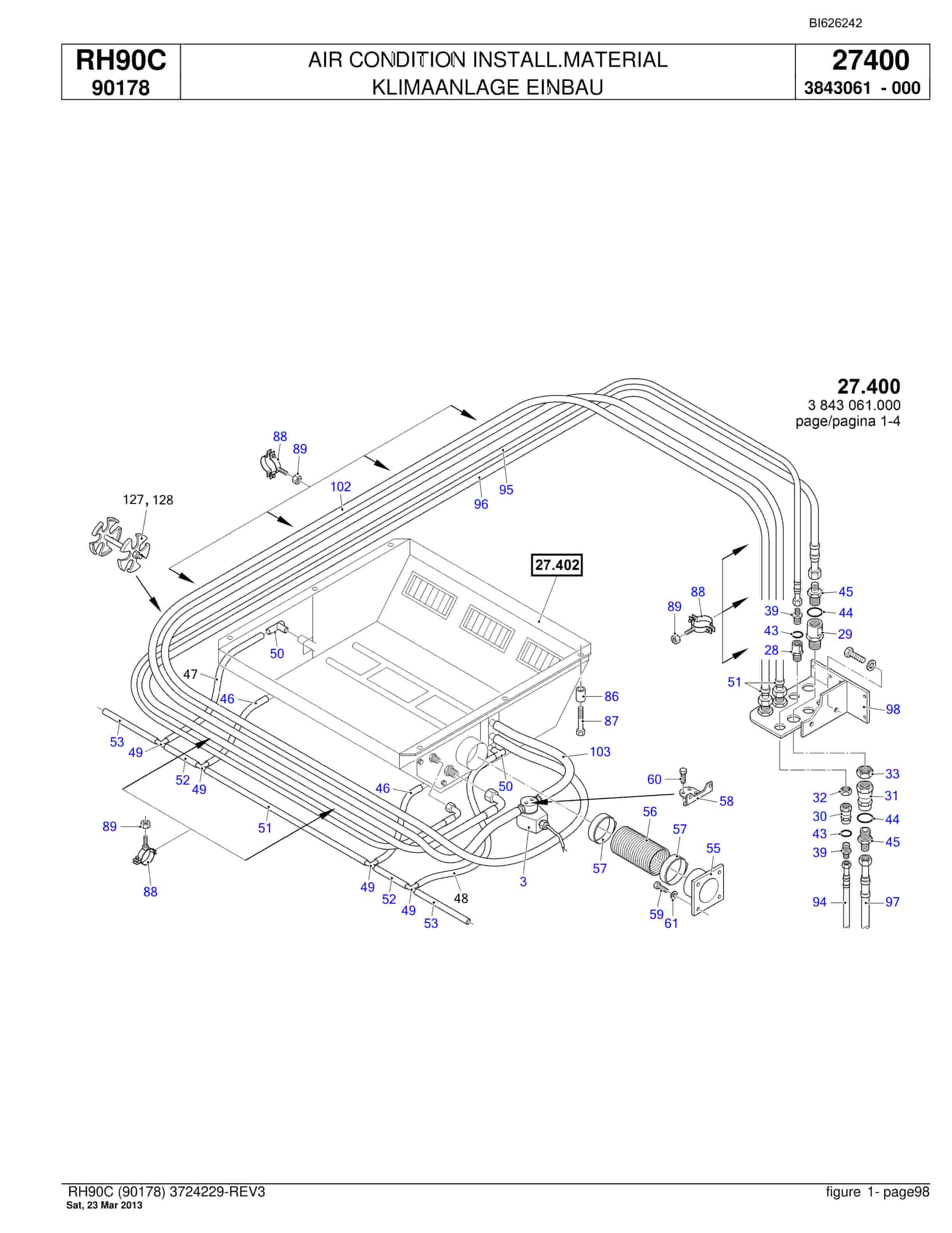 Bucyrus RH90C Hydraulic Excavator Parts Catalog BI626242-3