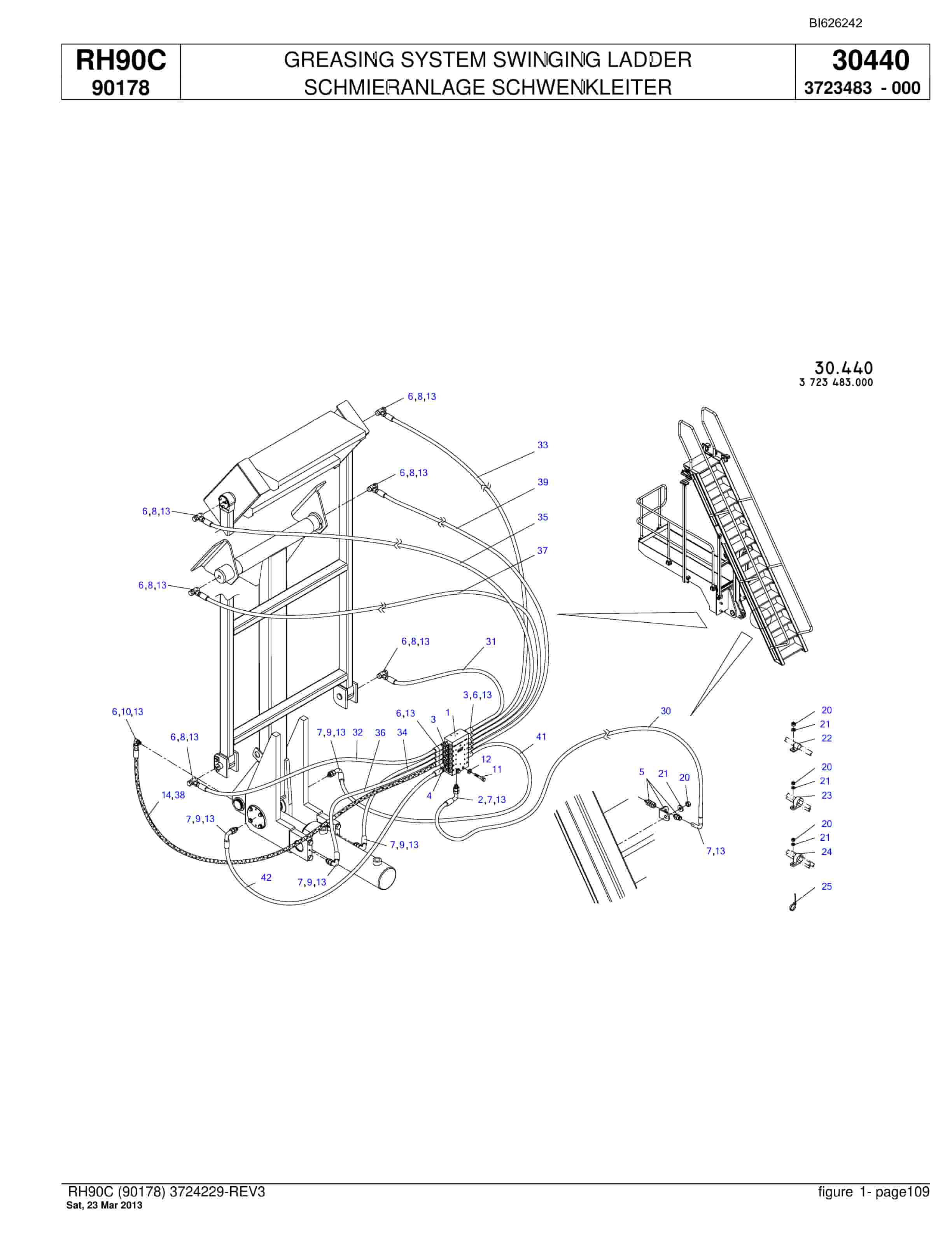 Bucyrus RH90C Hydraulic Excavator Parts Catalog BI626242-4
