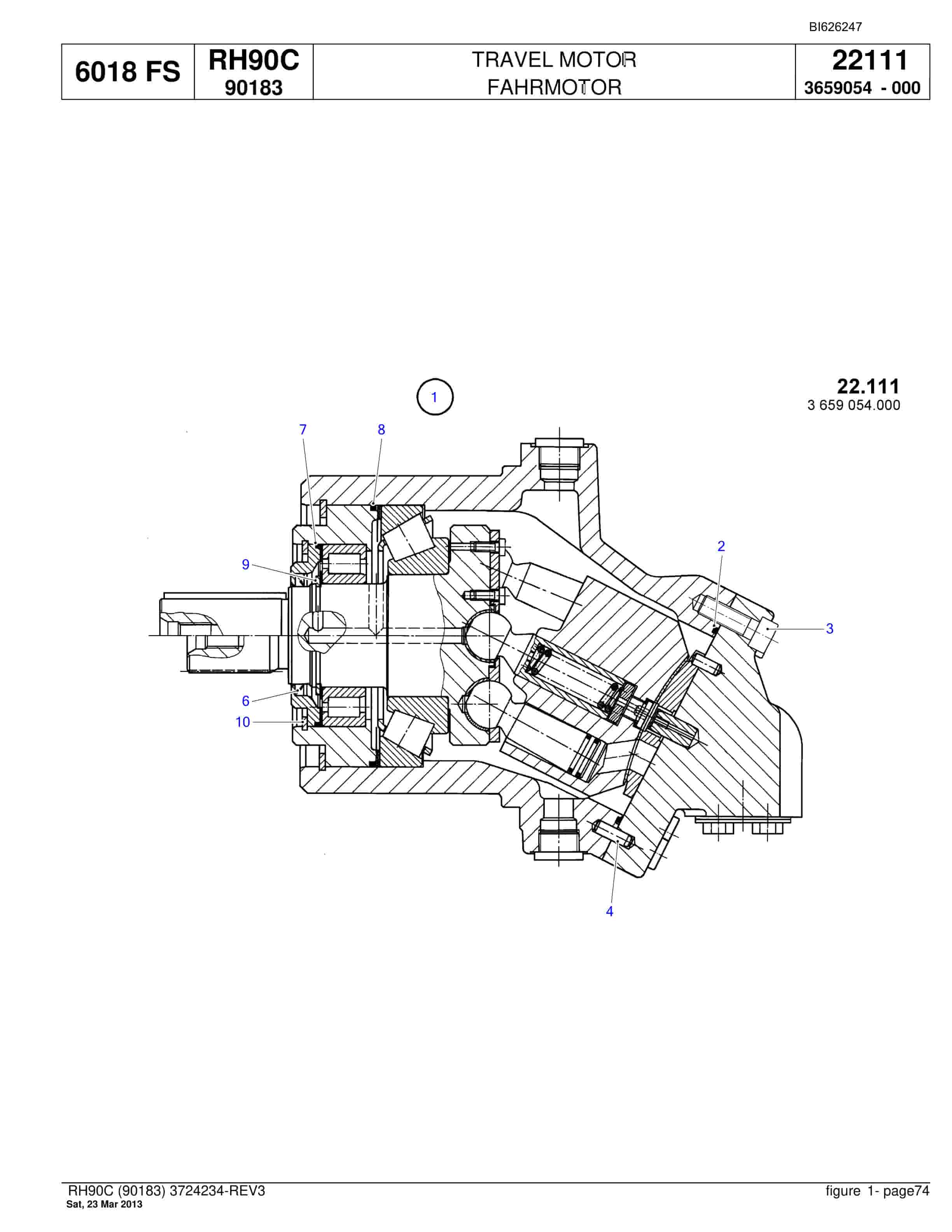 Bucyrus RH90C Hydraulic Excavator Parts Catalog BI626247-2