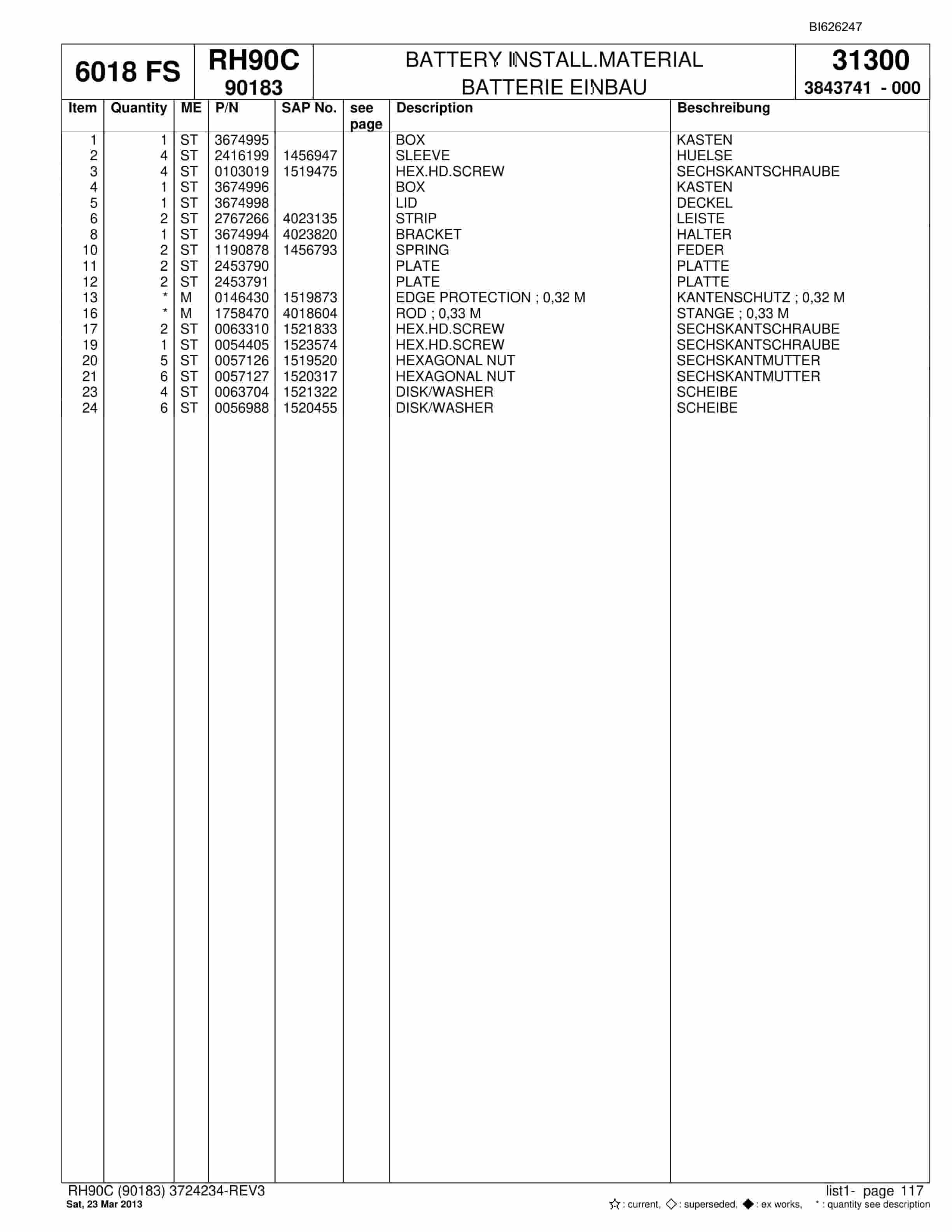 Bucyrus RH90C Hydraulic Excavator Parts Catalog BI626247-4