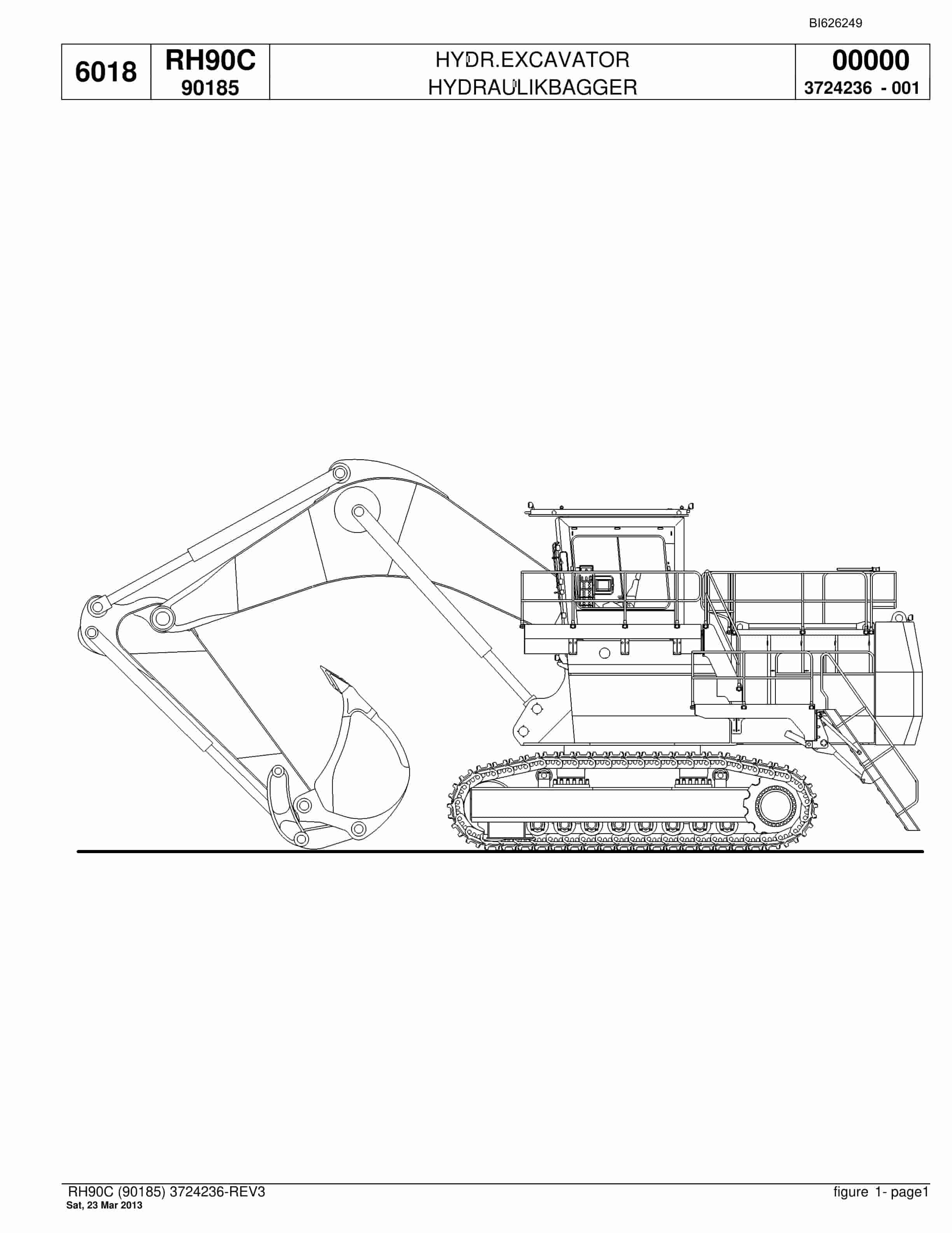 Bucyrus RH90C Hydraulic Excavator Parts Catalog BI626249