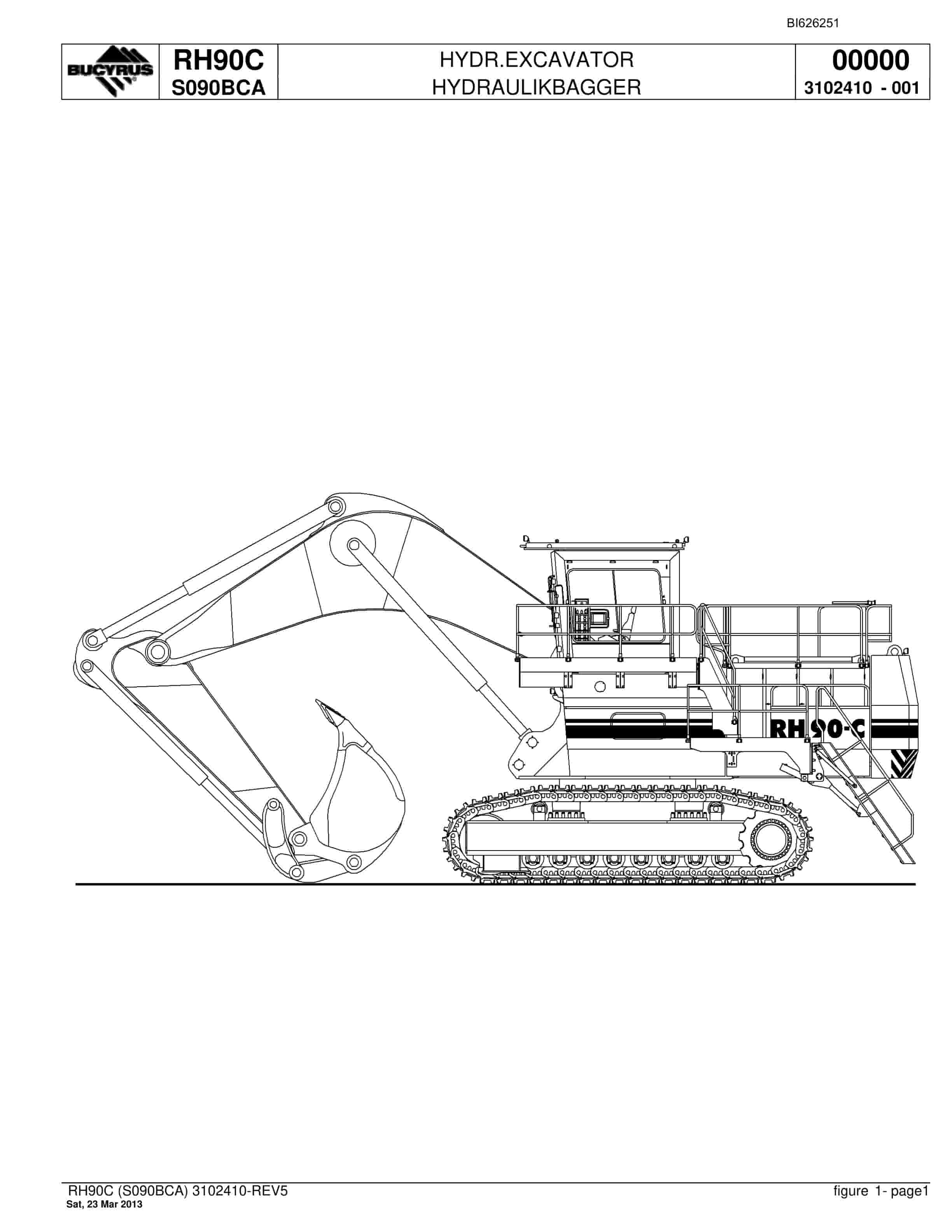 Bucyrus RH90C Hydraulic Excavator Parts Catalog BI626251