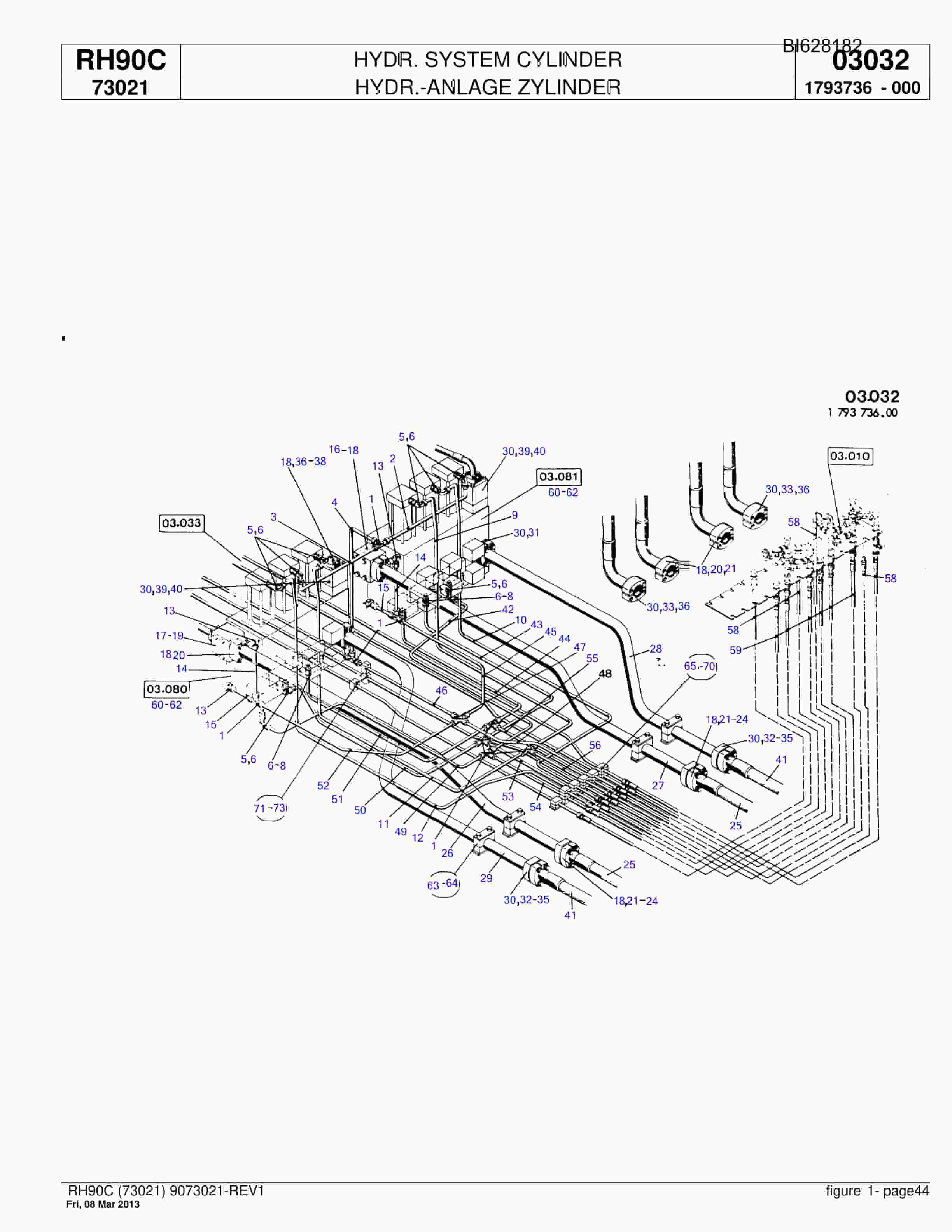 Bucyrus RH90C Hydraulic Excavator Parts Catalog BI628182-2