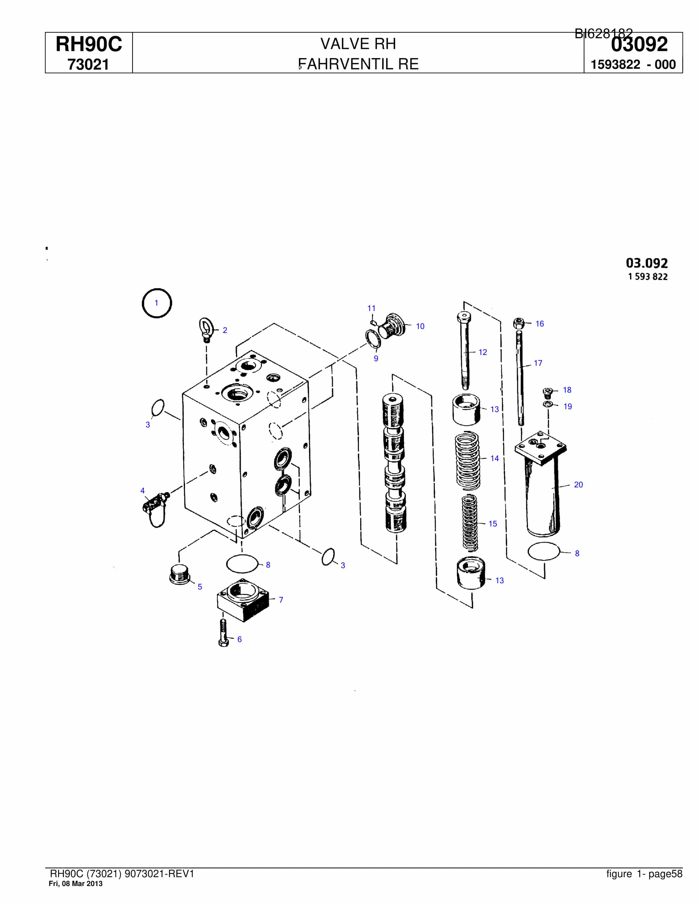 Bucyrus RH90C Hydraulic Excavator Parts Catalog BI628182-3