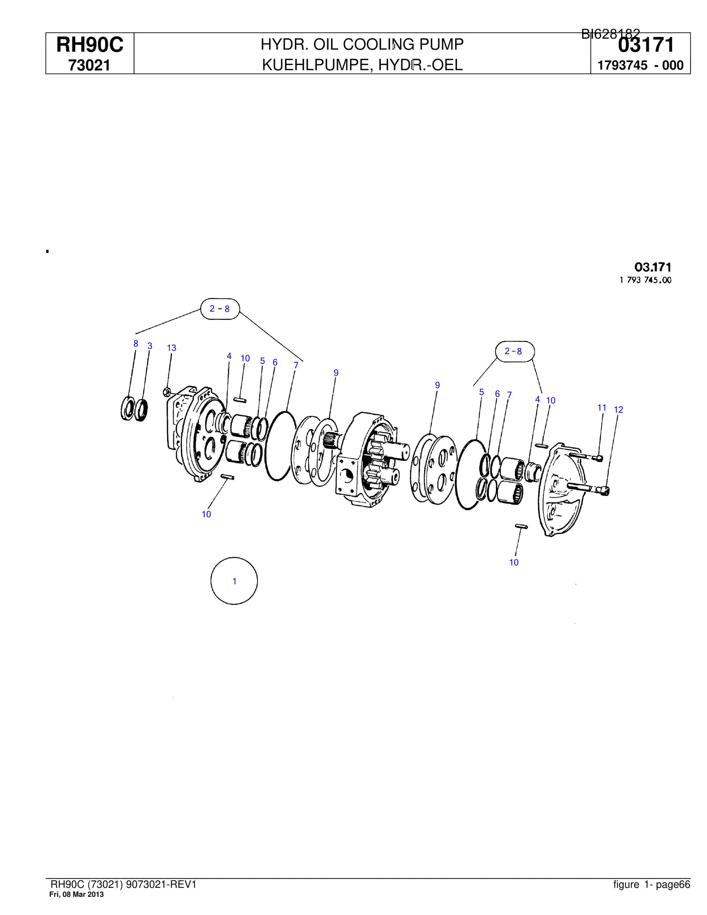 Bucyrus RH90C Hydraulic Excavator Parts Catalog BI628182-4
