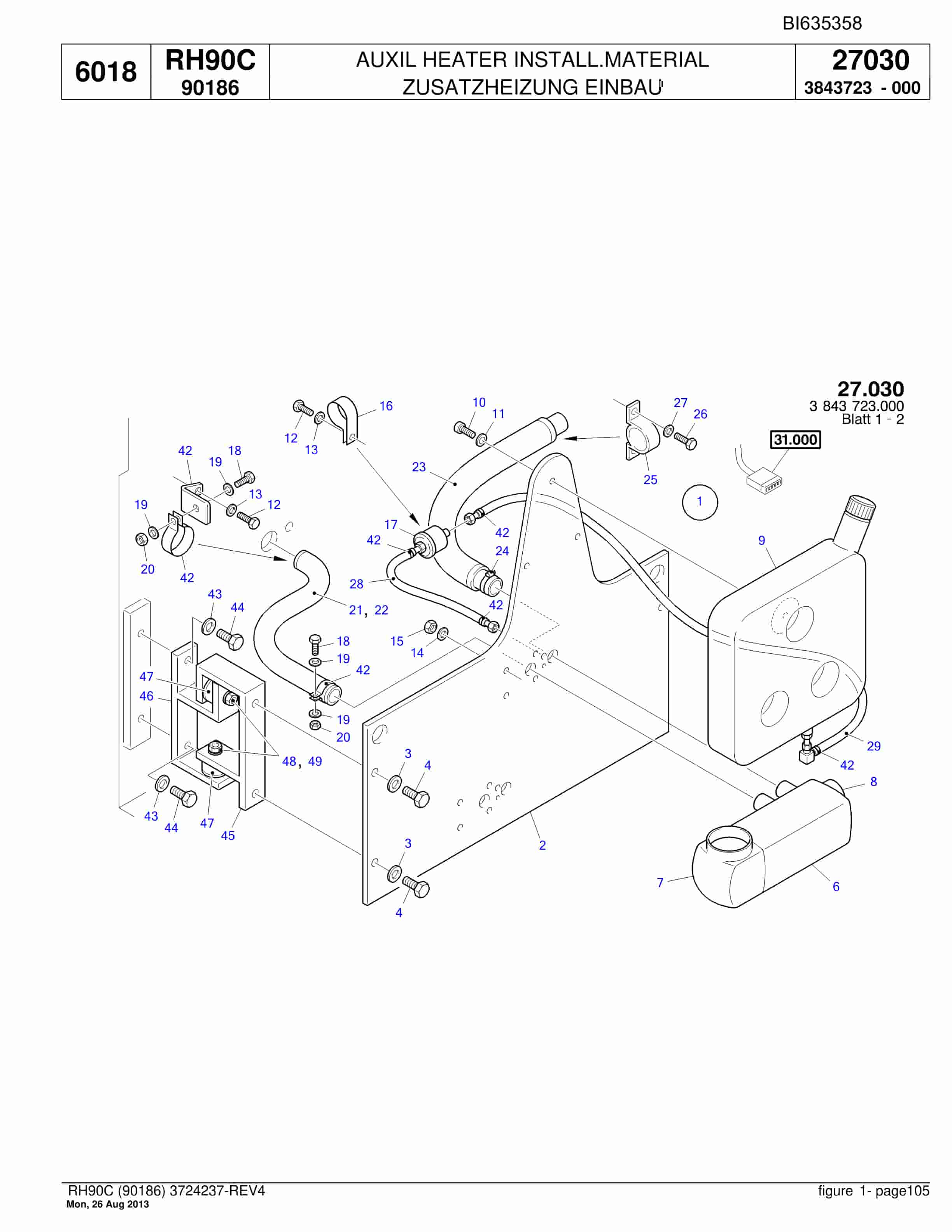 Bucyrus RH90C Hydraulic Excavator Parts Catalog BI635358-3