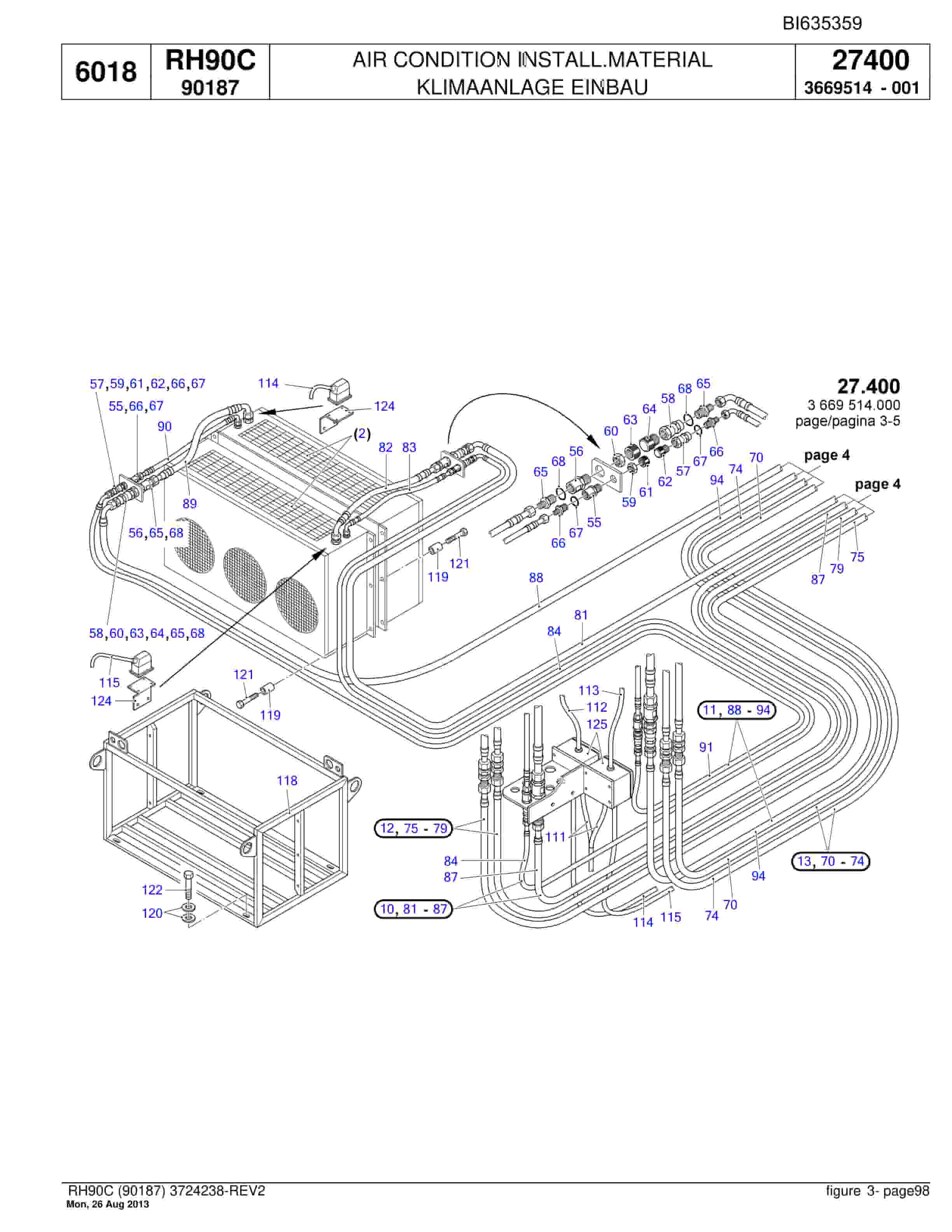 Bucyrus RH90C Hydraulic Excavator Parts Catalog BI635359-3