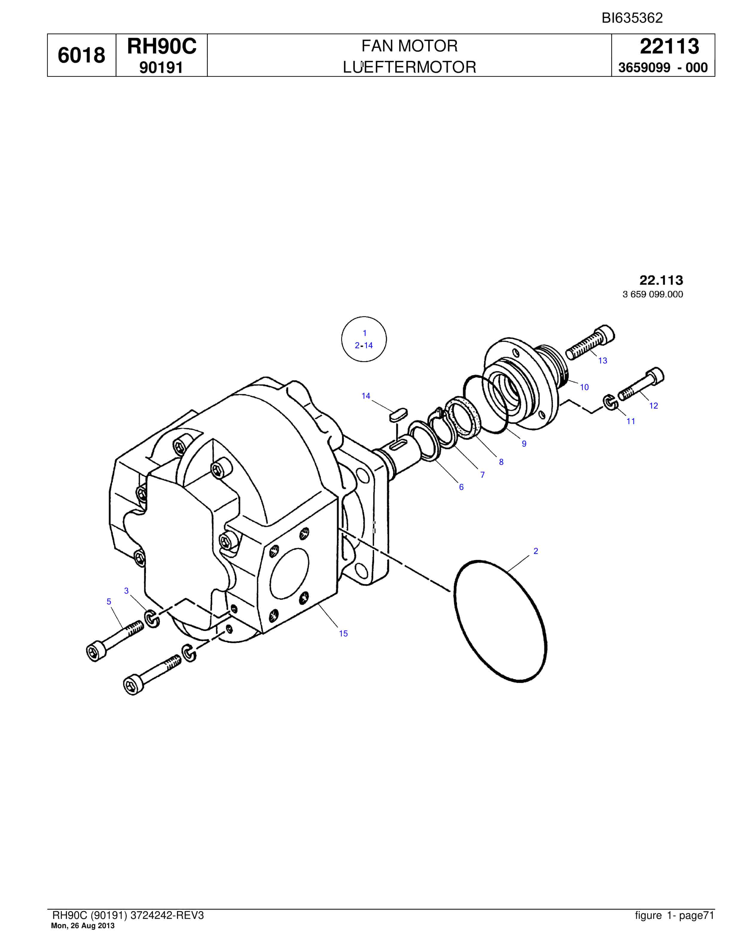 Bucyrus RH90C Hydraulic Excavator Parts Catalog BI635362-2