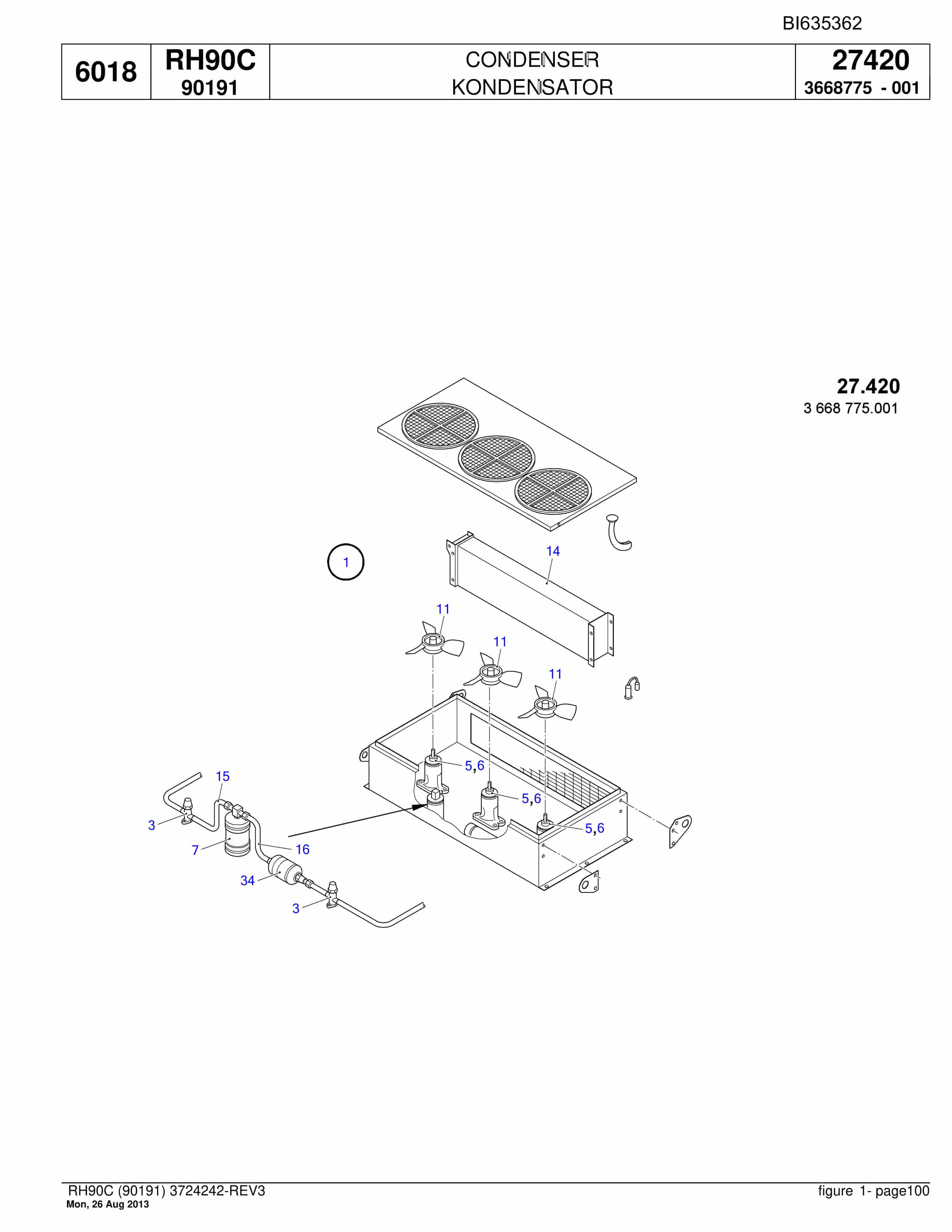 Bucyrus RH90C Hydraulic Excavator Parts Catalog BI635362-3
