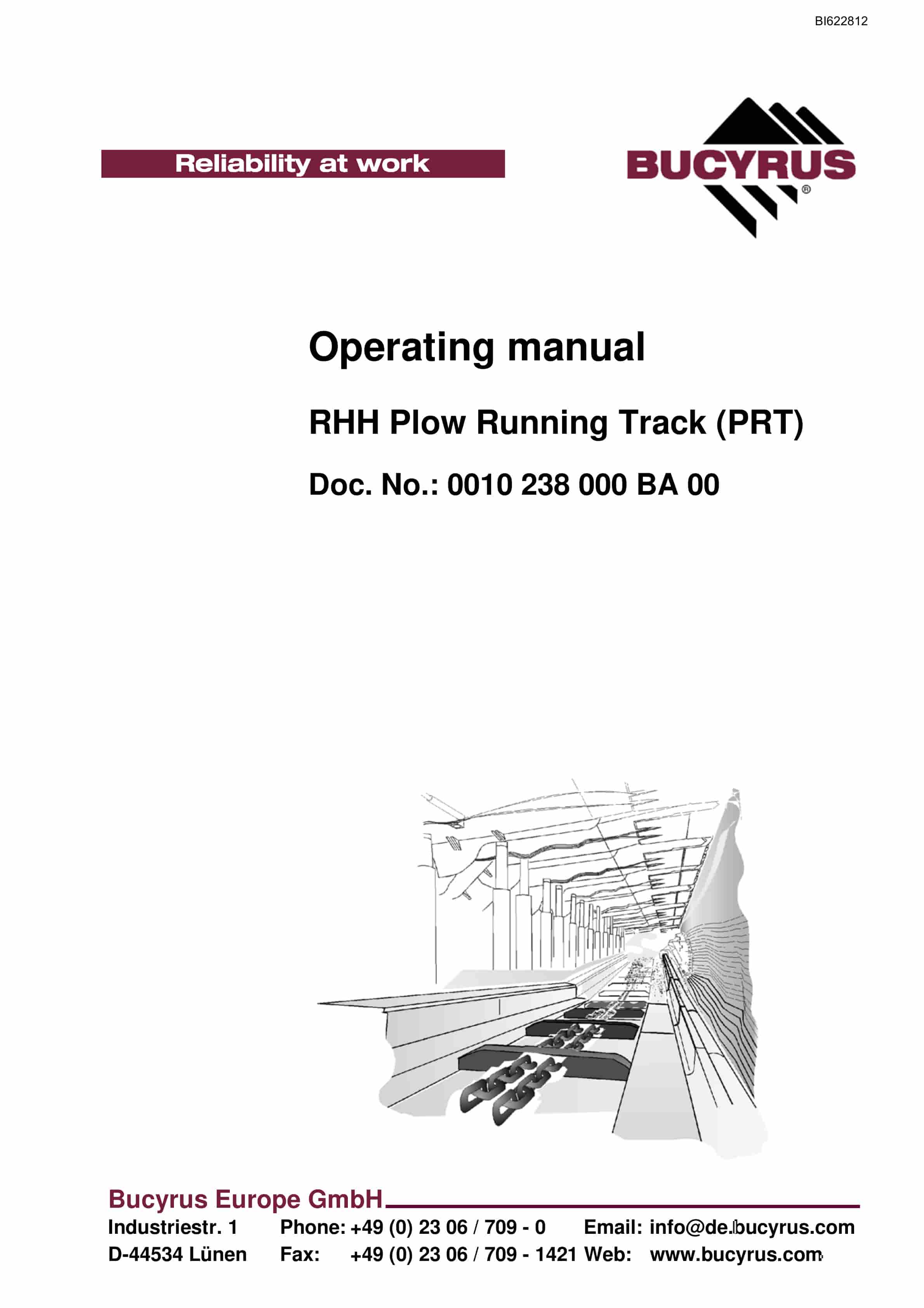 Bucyrus RHH Plow Running Track (PRT) Operating Manual BI622812
