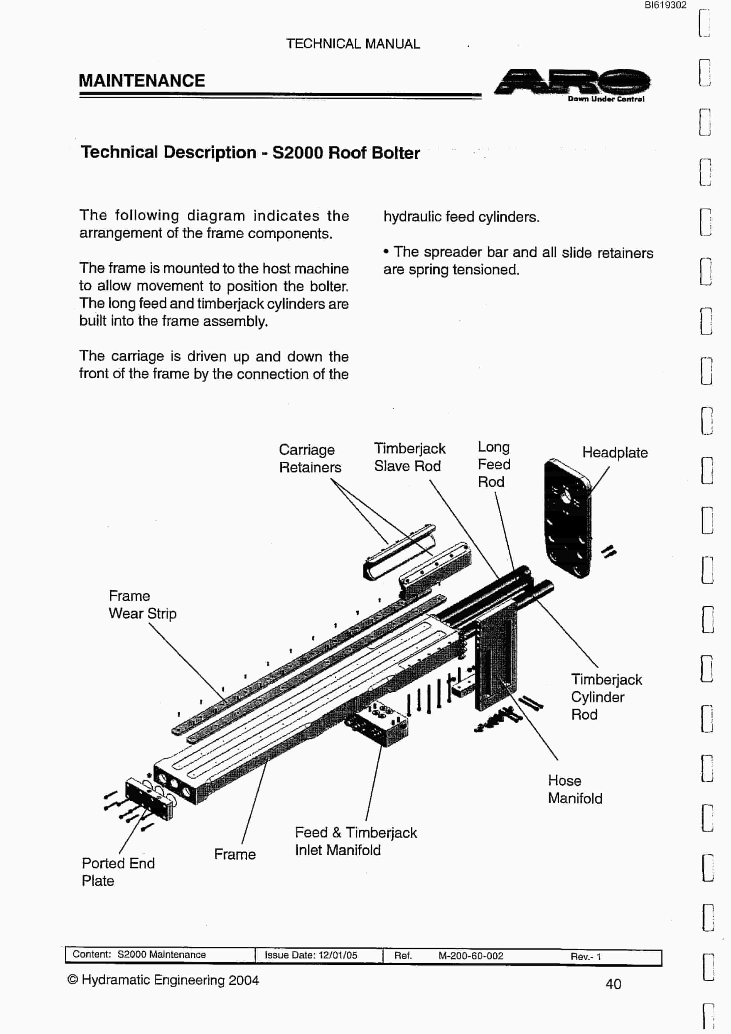 Bucyrus Roof And Rib Bolters Technical Manual BI619302-3
