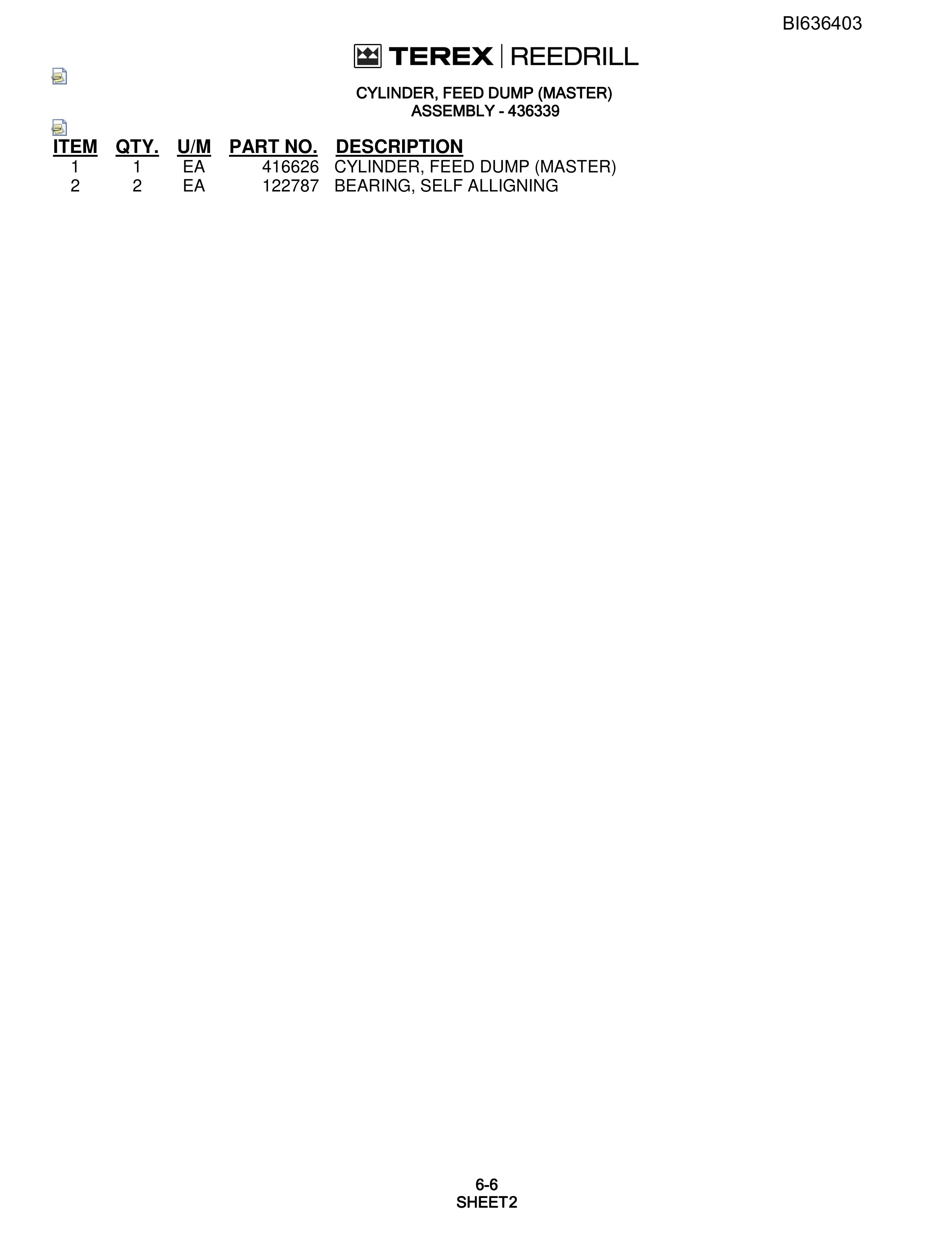 Bucyrus S08-5482 Parts Catalog BI636403-4