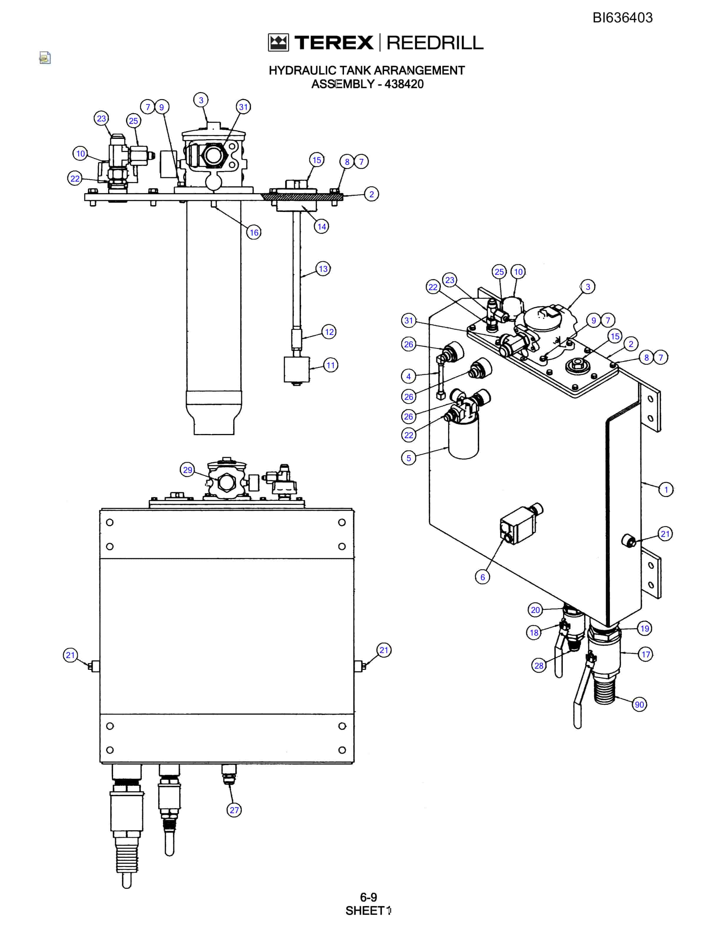 Bucyrus S08-5482 Parts Catalog BI636403-5