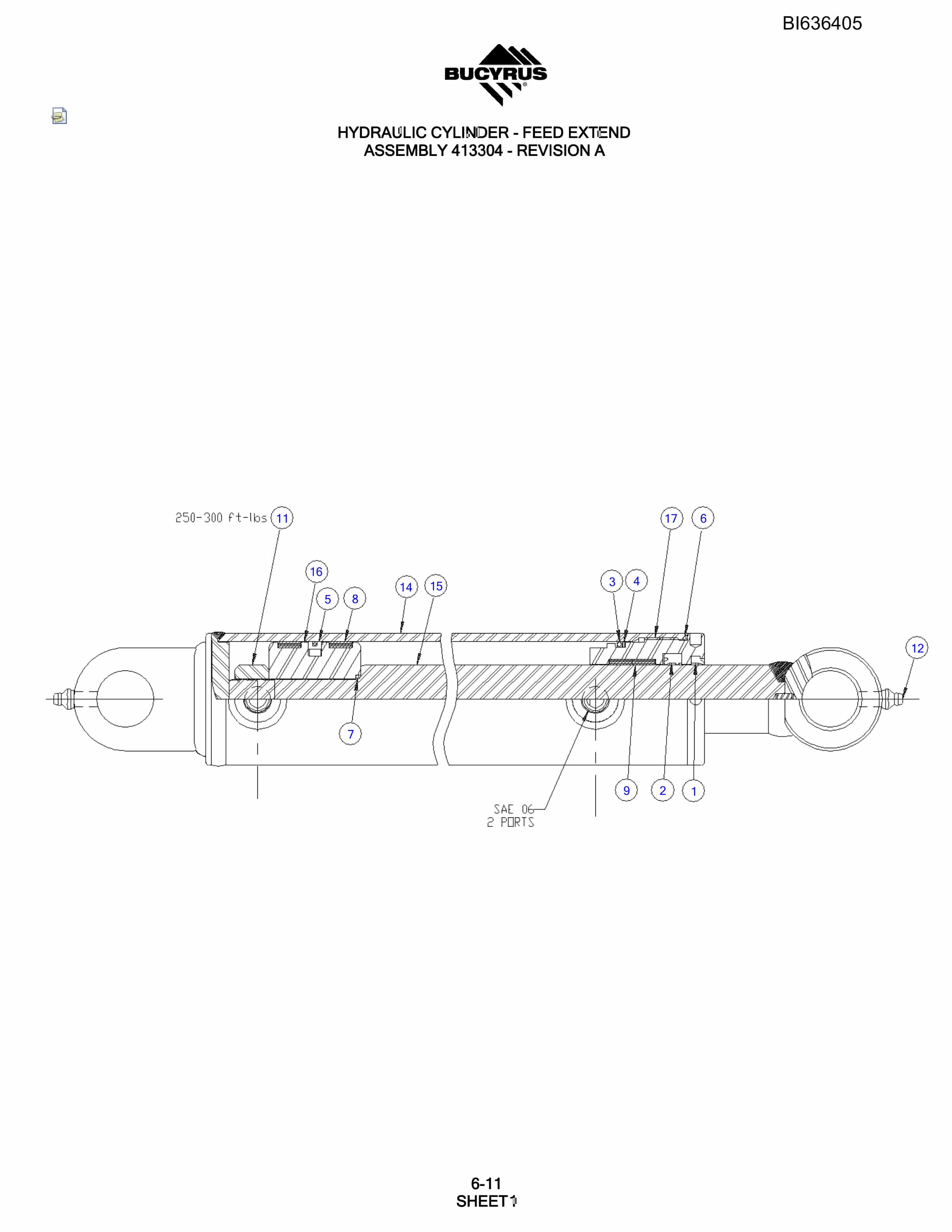 Bucyrus S09-6230-40 Parts Catalog BI636405-3